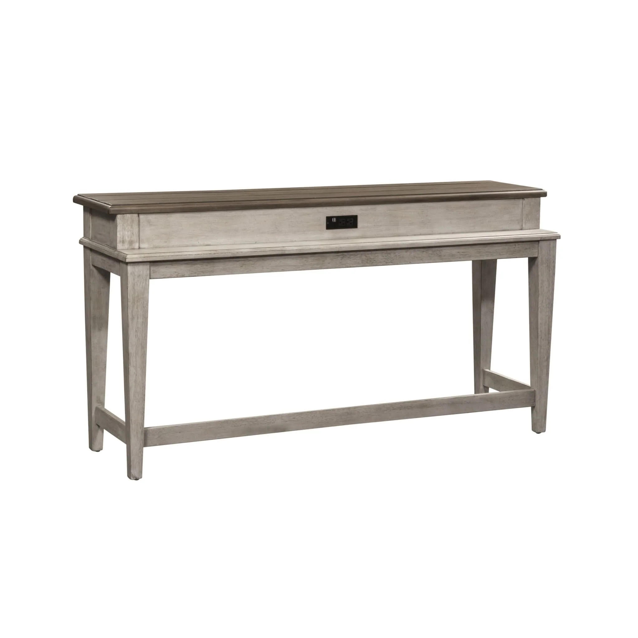 Heartland - Console Bar Table - Antique White / Tobacco Tops - Image 4