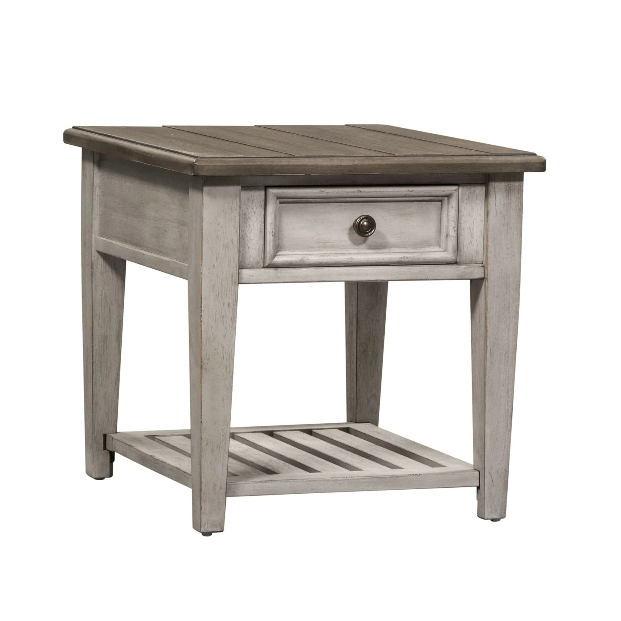 Heartland - Drawer End Table - Antique White / Tobacco Tops - Image 3