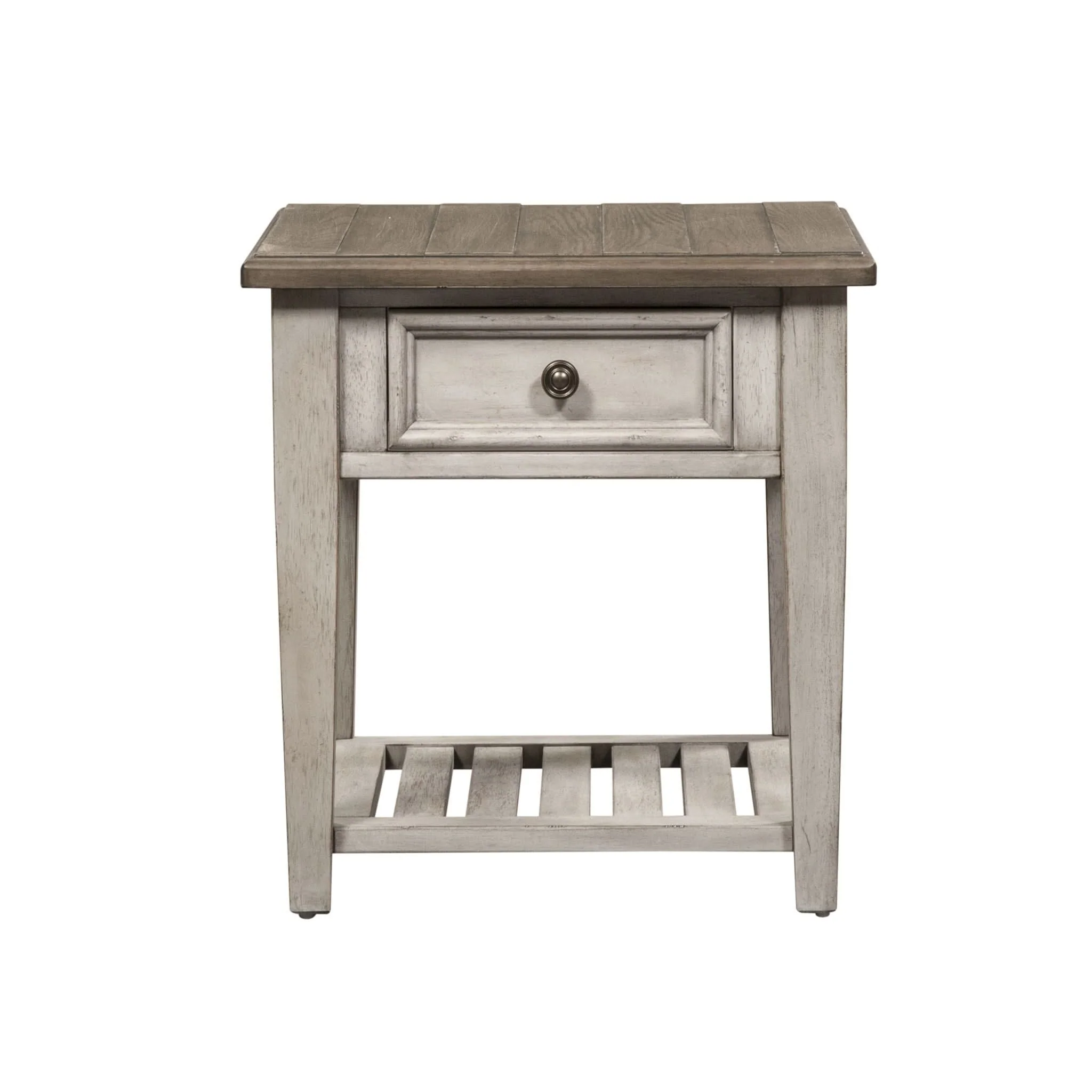 Heartland - Drawer End Table - Antique White / Tobacco Tops - Image 4