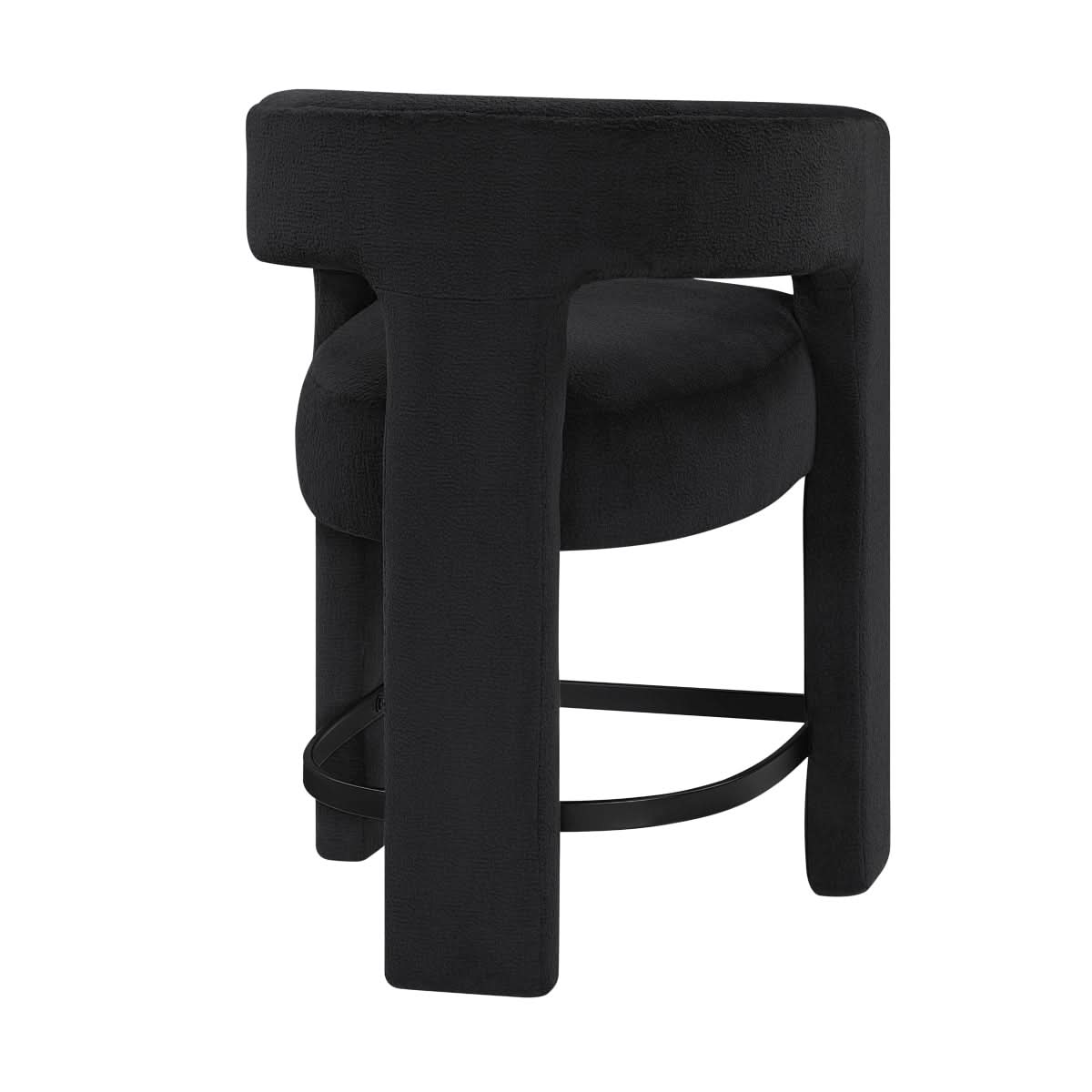 Helen Contemporary Counter Height Stools in Light Gray Black or Orange with Boucle Upholstery - Image 10