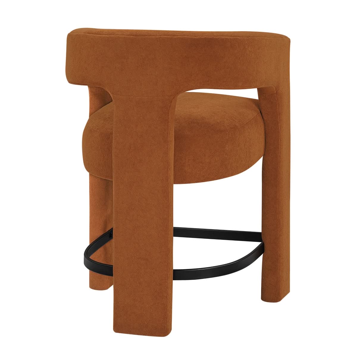 Helen Contemporary Counter Height Stools in Light Gray Black or Orange with Boucle Upholstery - Image 12
