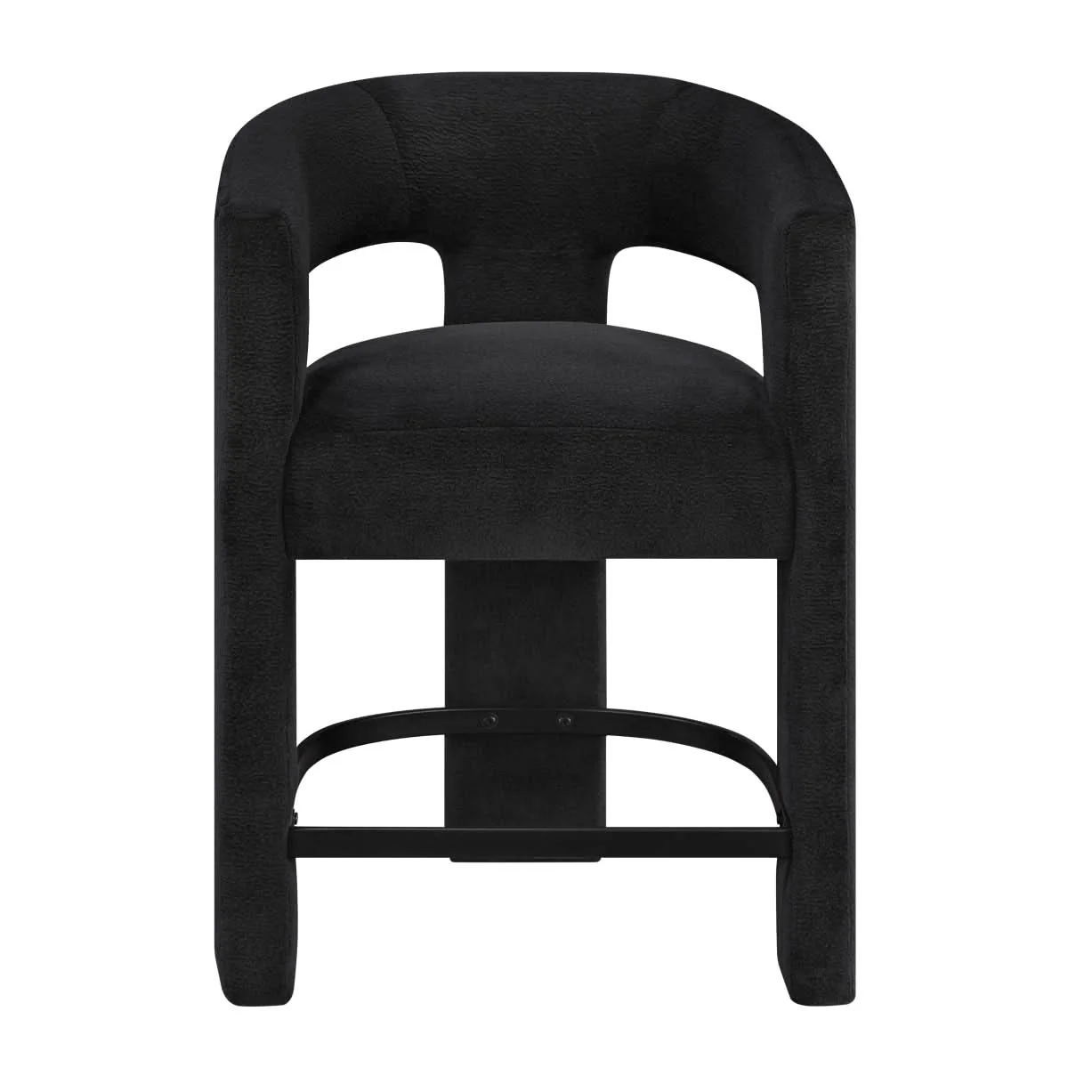 Helen Contemporary Counter Height Stools in Light Gray Black or Orange with Boucle Upholstery - Image 4
