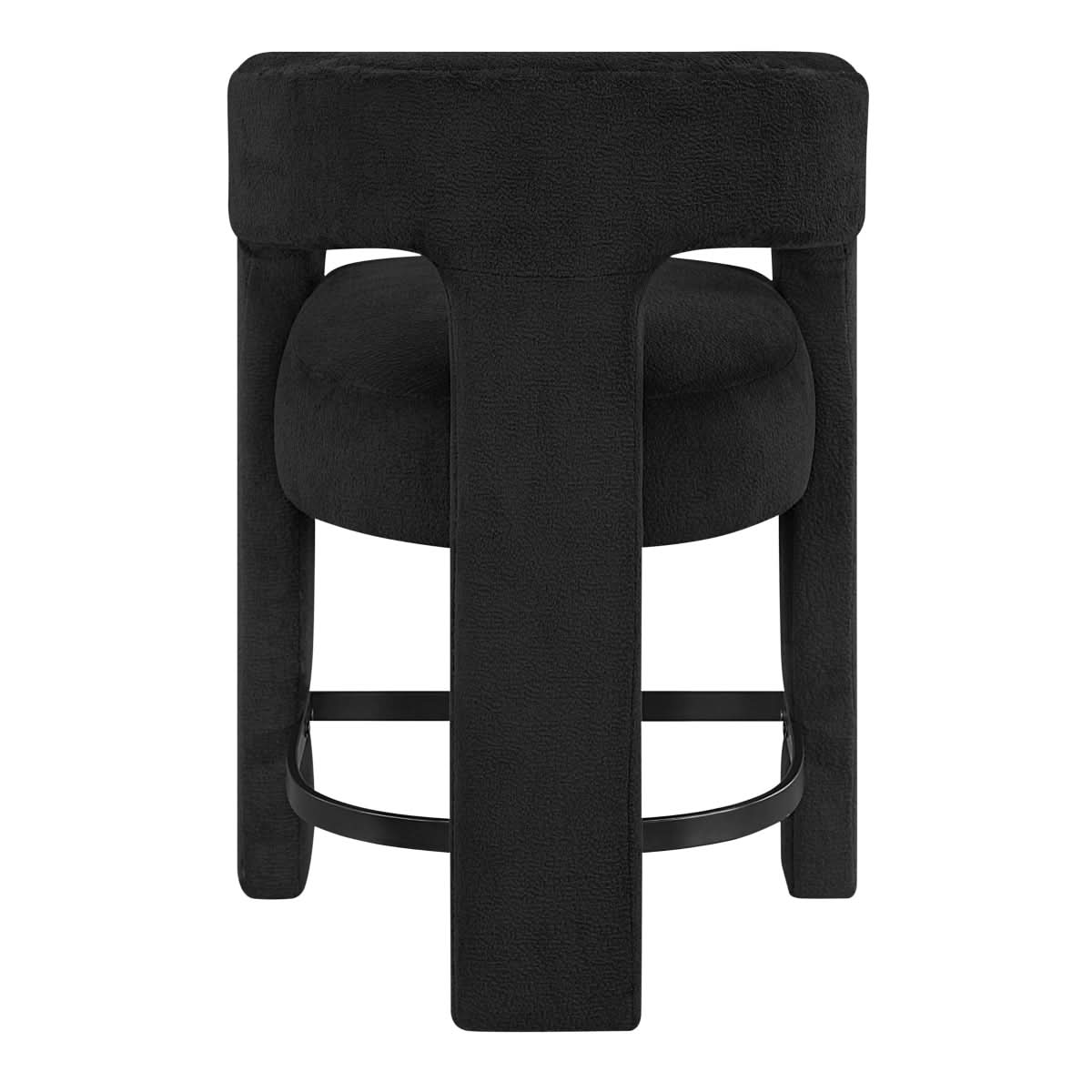 Helen Contemporary Counter Height Stools in Light Gray Black or Orange with Boucle Upholstery - Image 7