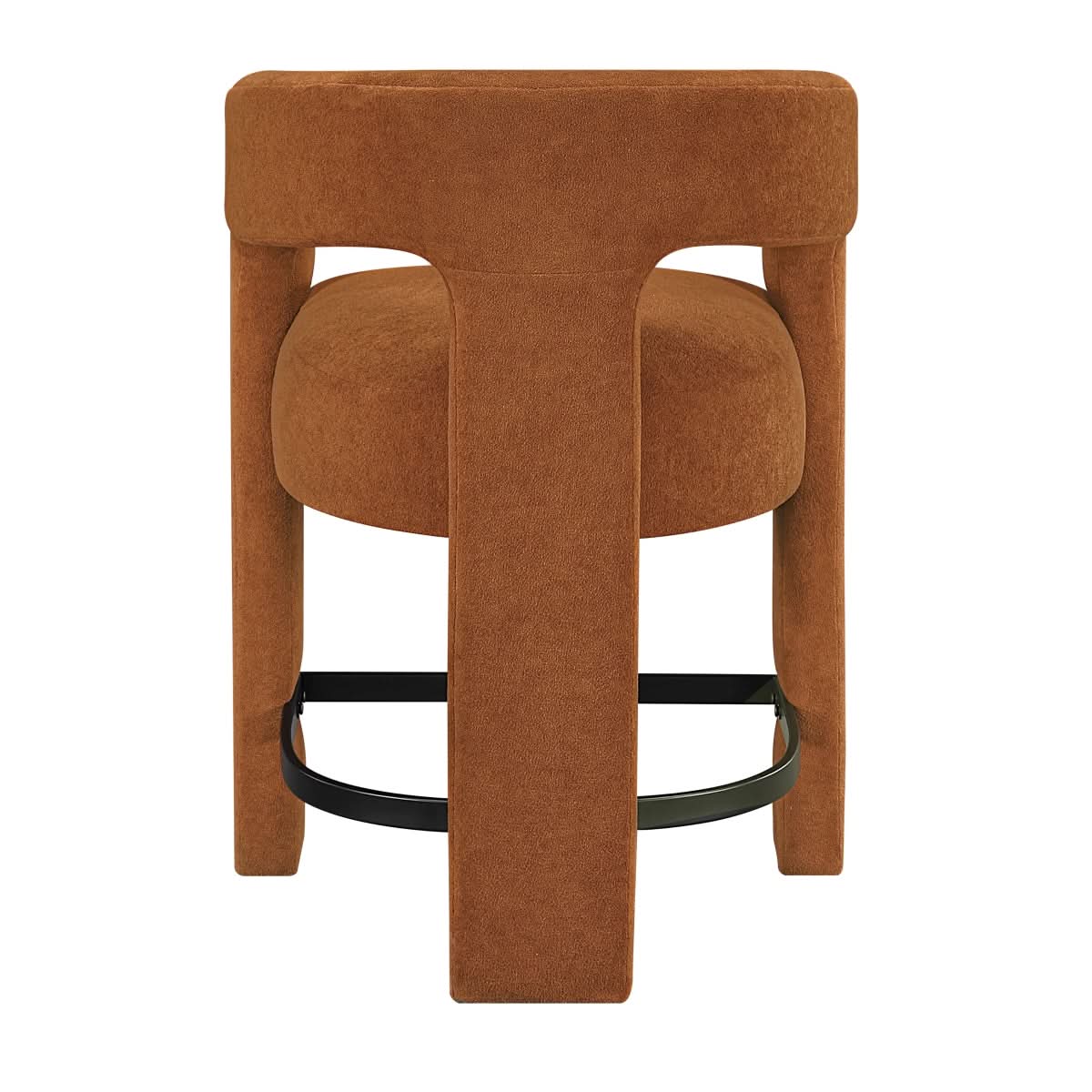 Helen Contemporary Counter Height Stools in Light Gray Black or Orange with Boucle Upholstery - Image 9