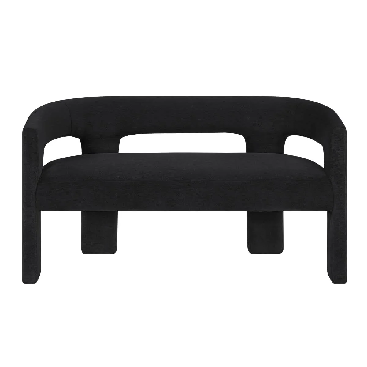 Helen Contemporary Dining Bench in Light Gray Black or Orange with Boucle Upholstery