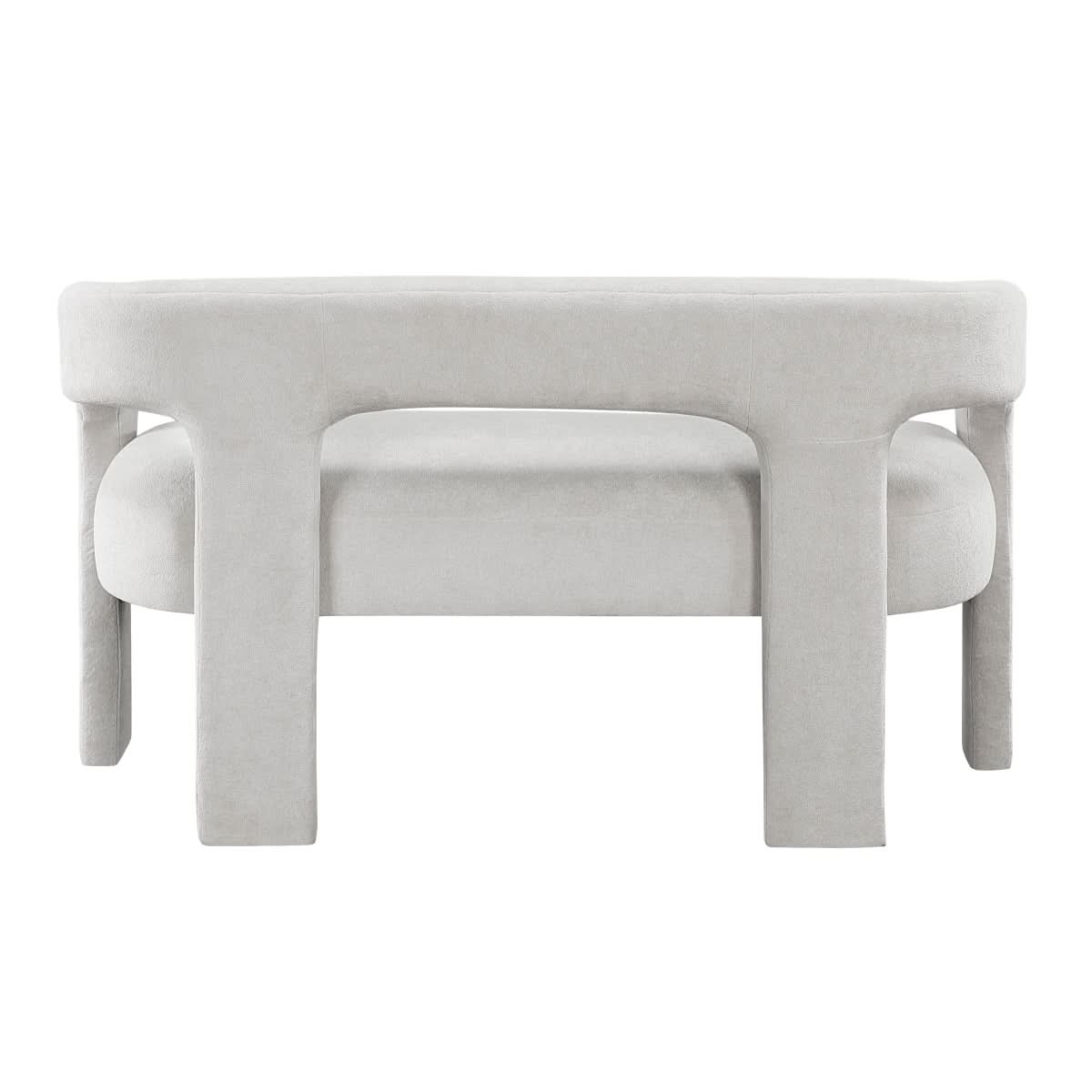 Helen Contemporary Dining Bench in Light Gray Black or Orange with Boucle Upholstery - Image 10