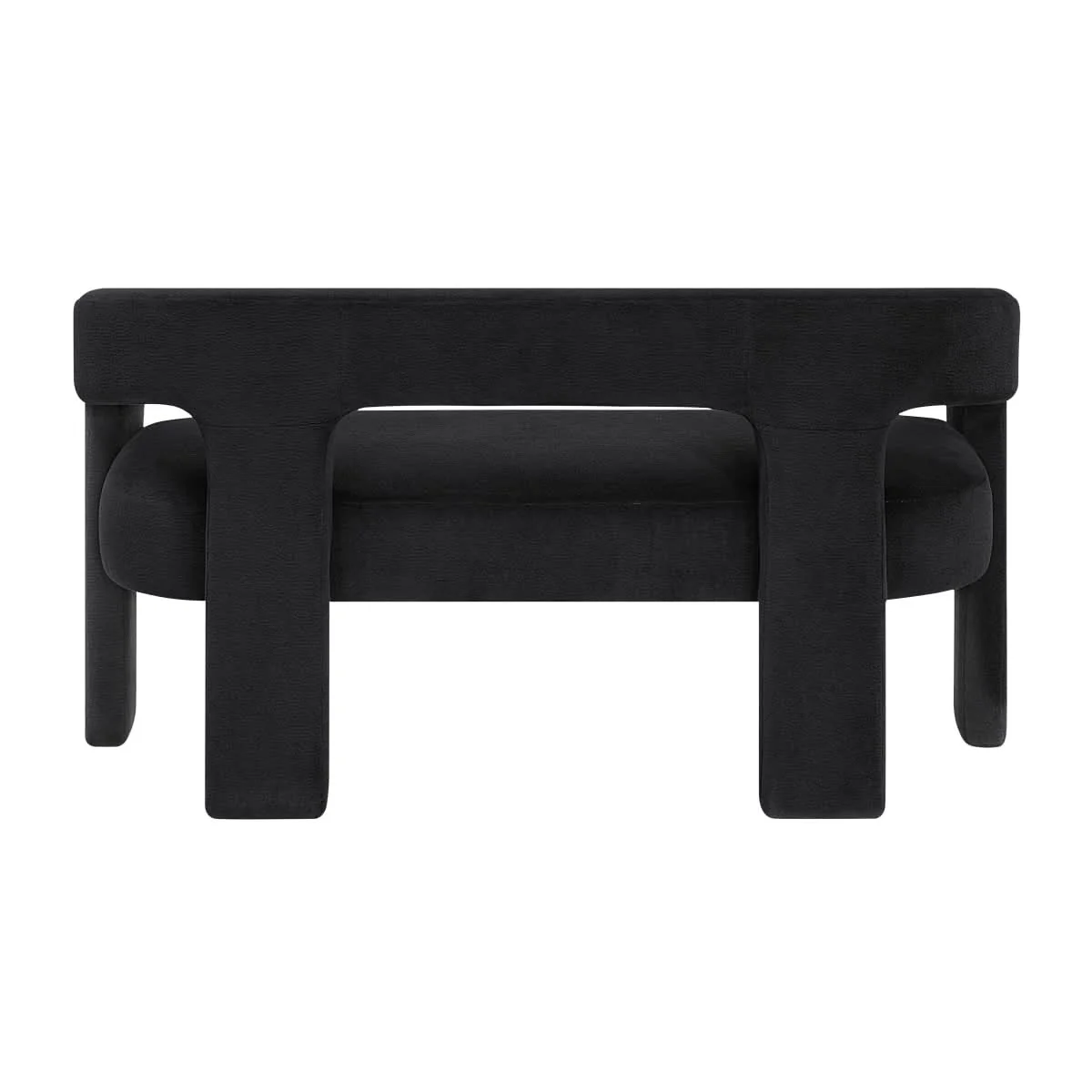Helen Contemporary Dining Bench in Light Gray Black or Orange with Boucle Upholstery - Image 5
