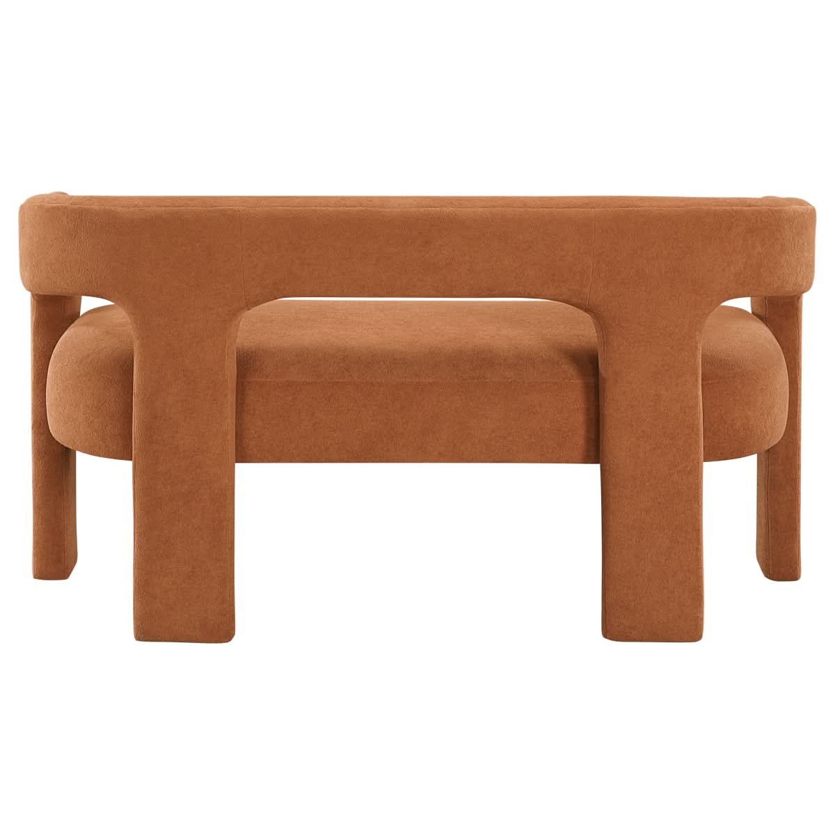 Helen Contemporary Dining Bench in Light Gray Black or Orange with Boucle Upholstery - Image 7