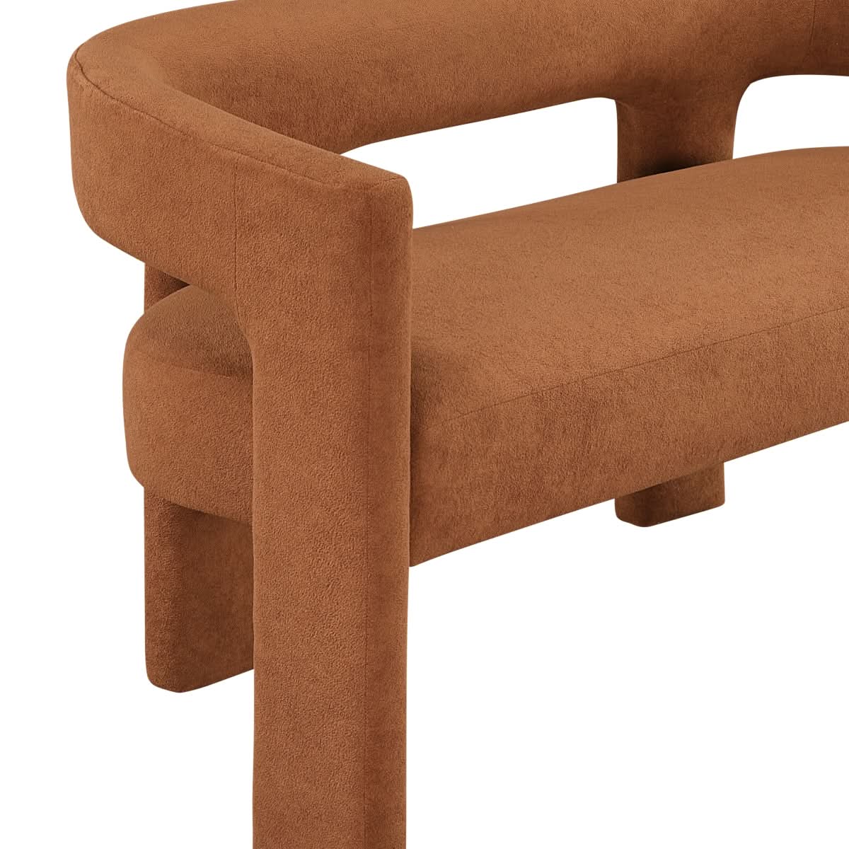 Helen Contemporary Dining Bench in Light Gray Black or Orange with Boucle Upholstery - Image 8