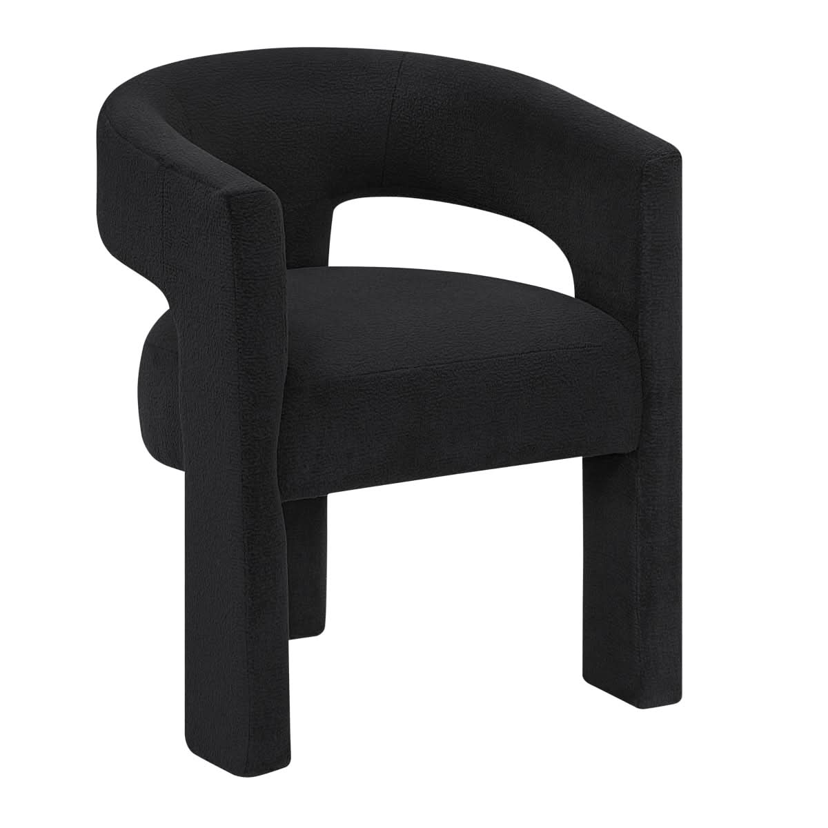 Helen Contemporary Dining Chairs in Light Gray Black or Orange with Boucle Upholstery