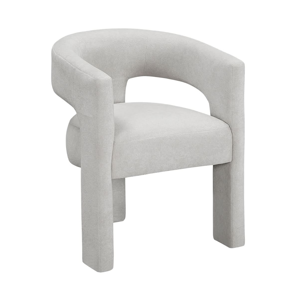Helen Contemporary Dining Chairs in Light Gray Black or Orange with Boucle Upholstery - Image 2