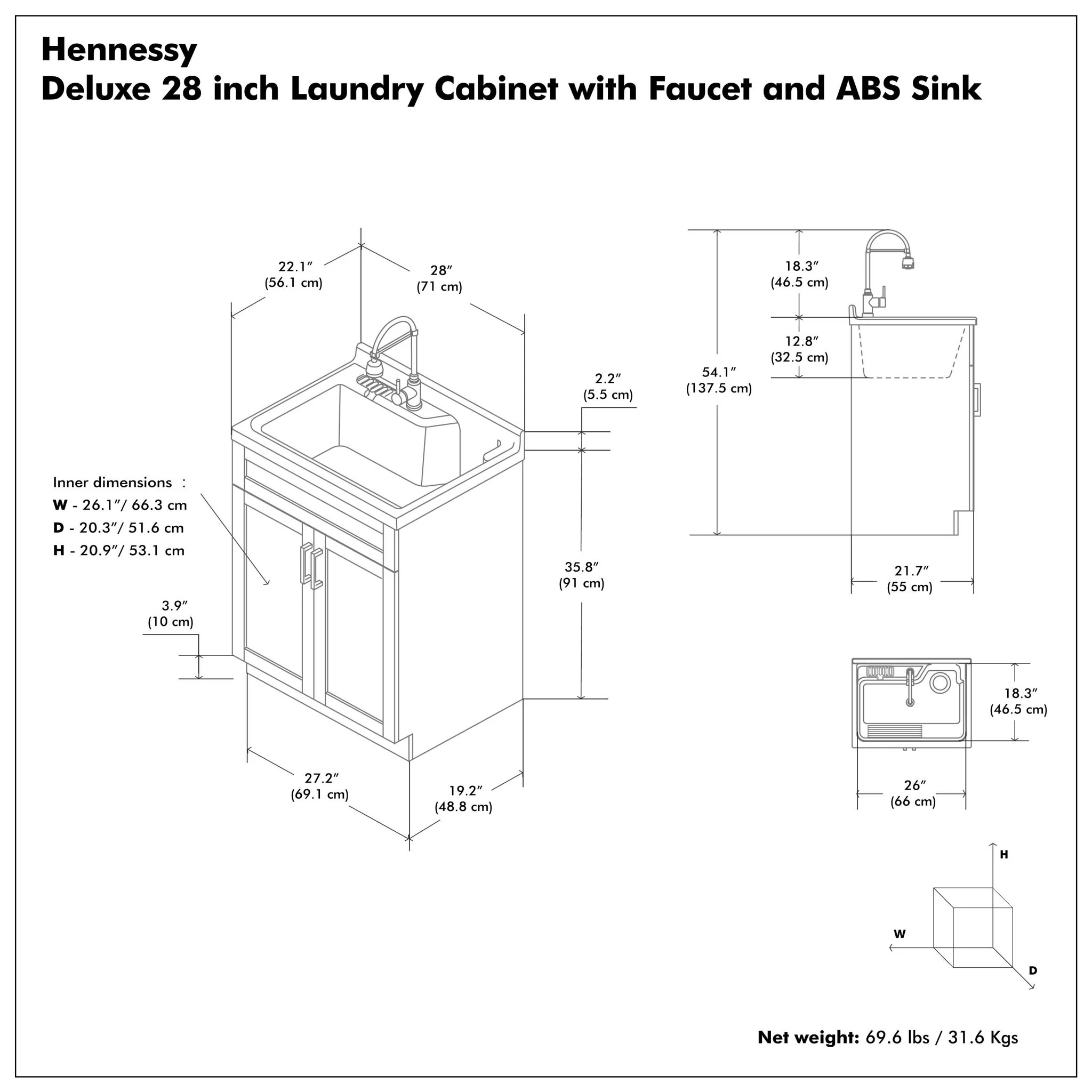 Hennessy - Deluxe Laundry Utility Sink And Cabinet - Image 3