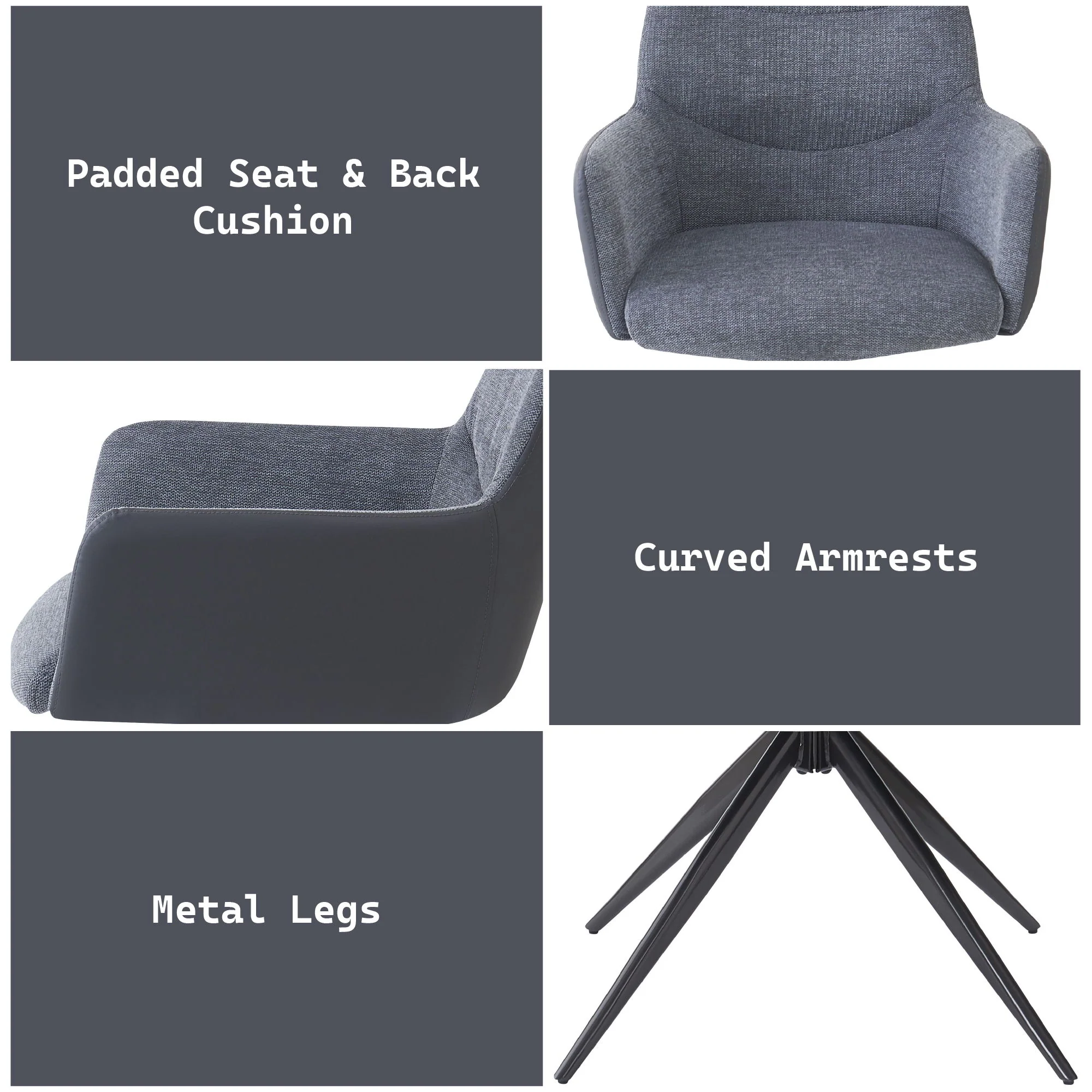 Hester - Arm Chair (Set of 2) - Gray - Image 3