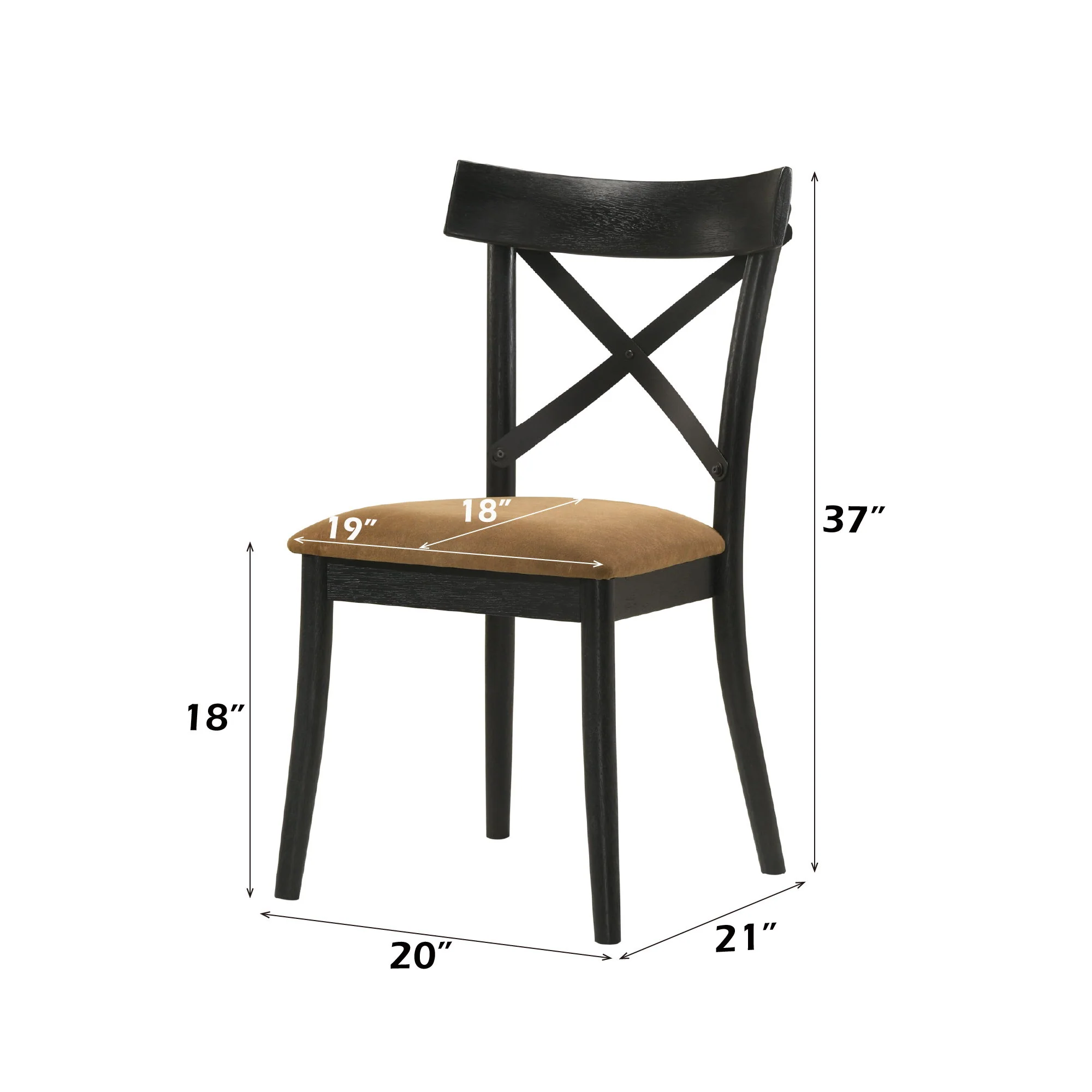 Hillary - Side Chair (Set of 2) - Black / Brown - Image 3