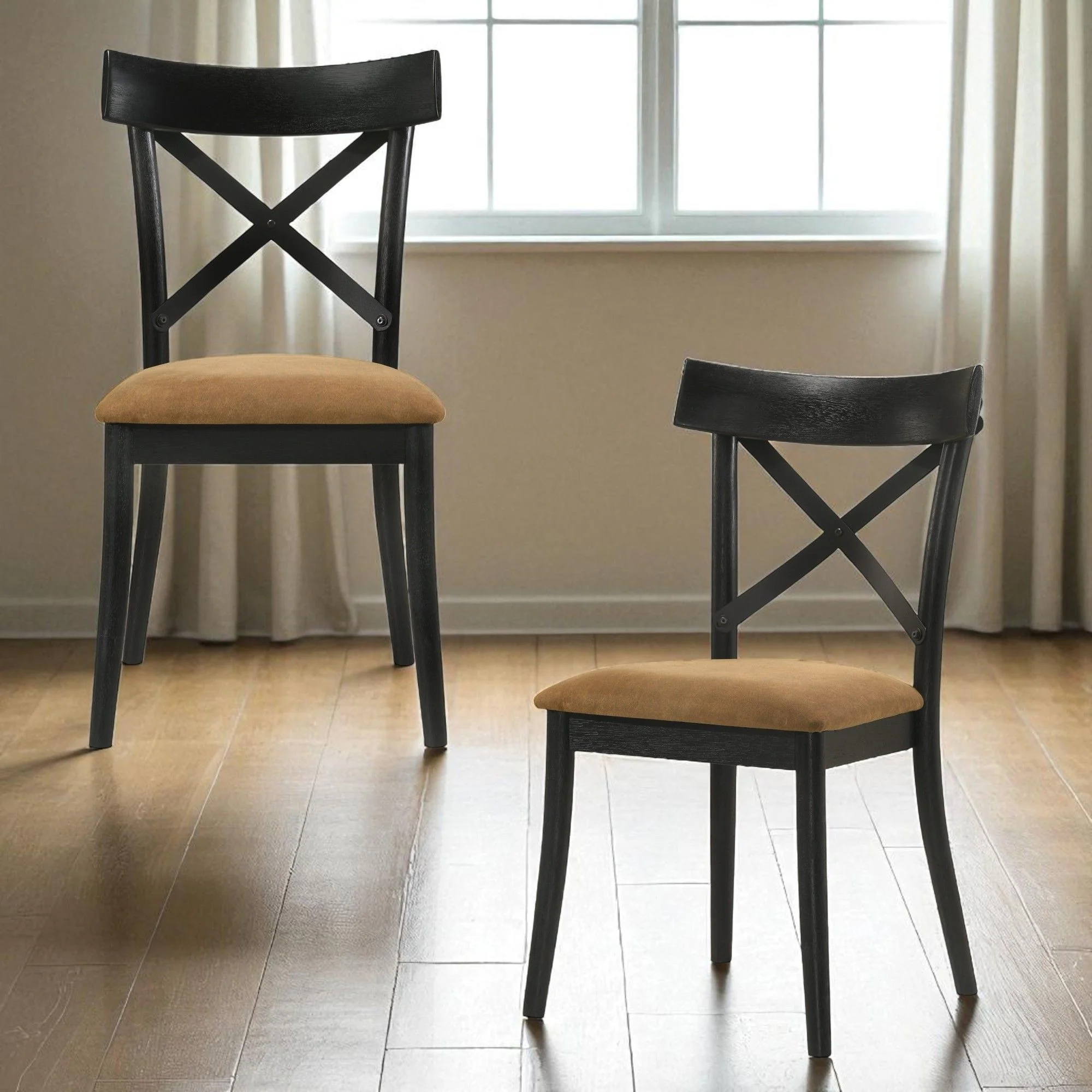 Hillary - Side Chair (Set of 2) - Black / Brown - Image 4