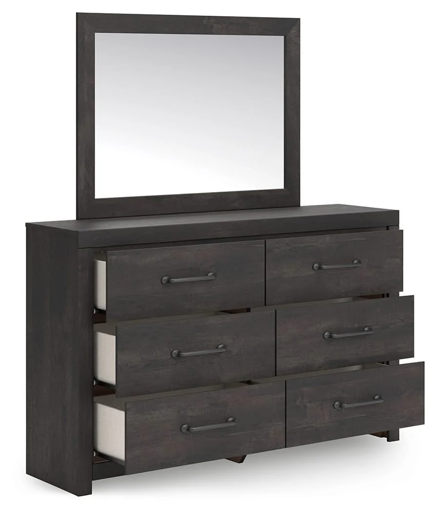 Hollivern - Dresser And Mirror - Dark Gray - Image 2