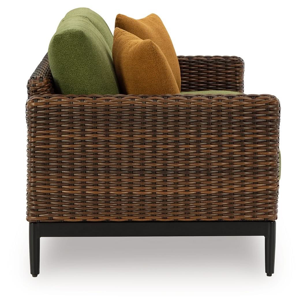 Horizon Hall - Loveseat With Cushion - Brown / Green - Image 3