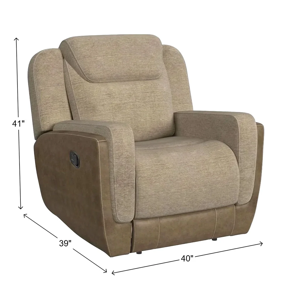Hornet Beige Contemporary Recliner with Gliding Motion - Image 3