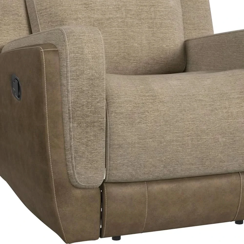 Hornet Beige Contemporary Recliner with Gliding Motion - Image 4