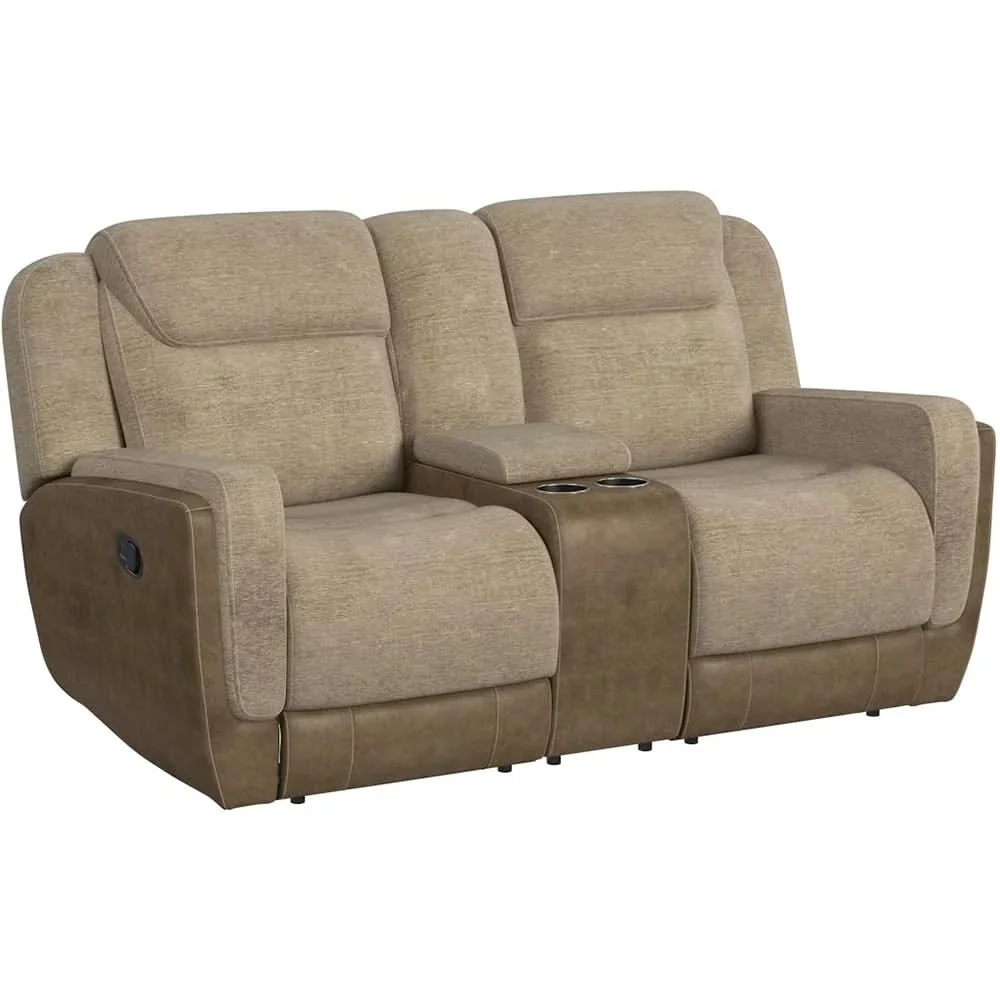 Hornet Beige Contemporary Reclining Living Room Set with Sofa and Loveseat - Image 6