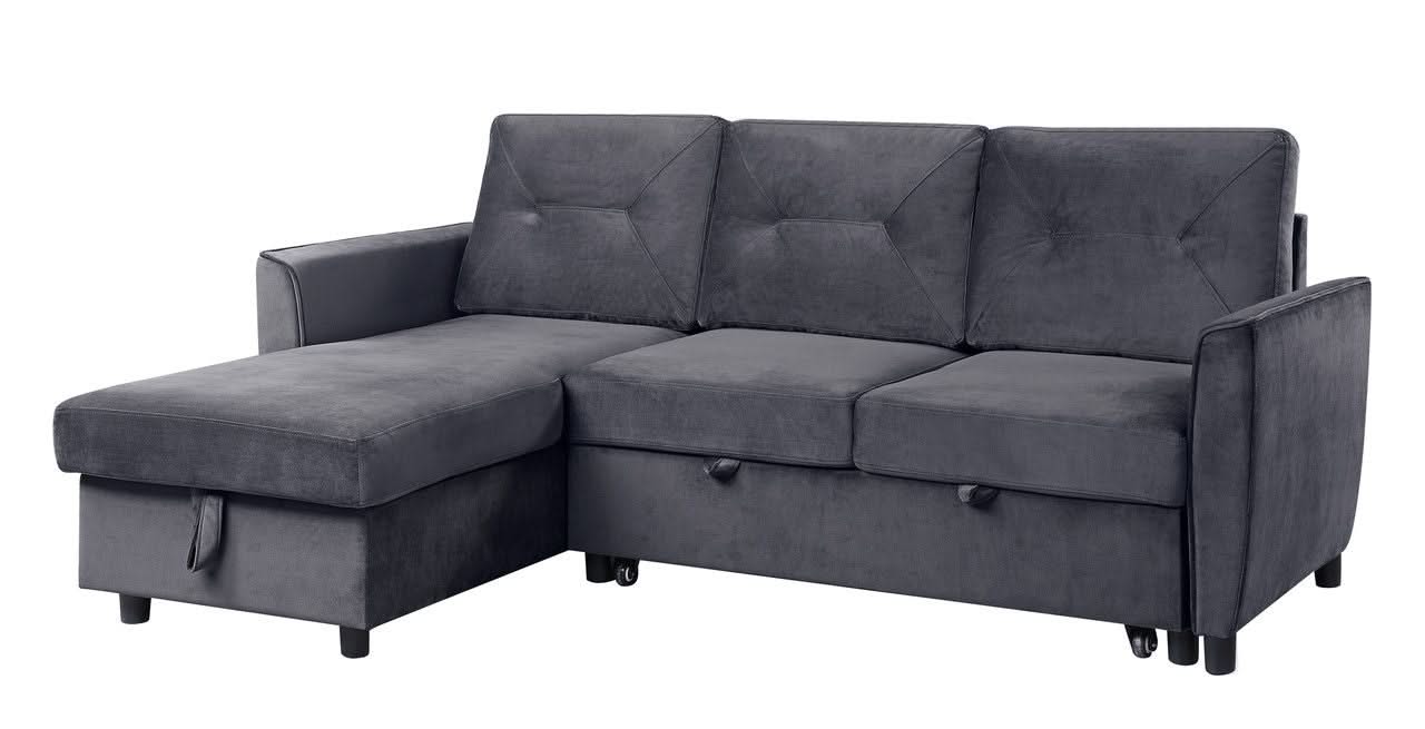 Hudson - Reversible Sleeper Sectional Sofa With Storage Chaise - Dark Gray - Image 3