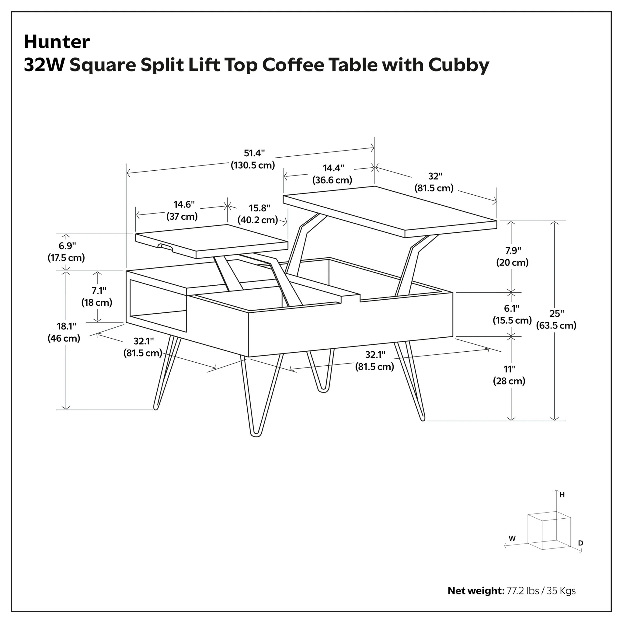 Hunter - Handcrafted Lift Top Coffee Table - Image 37