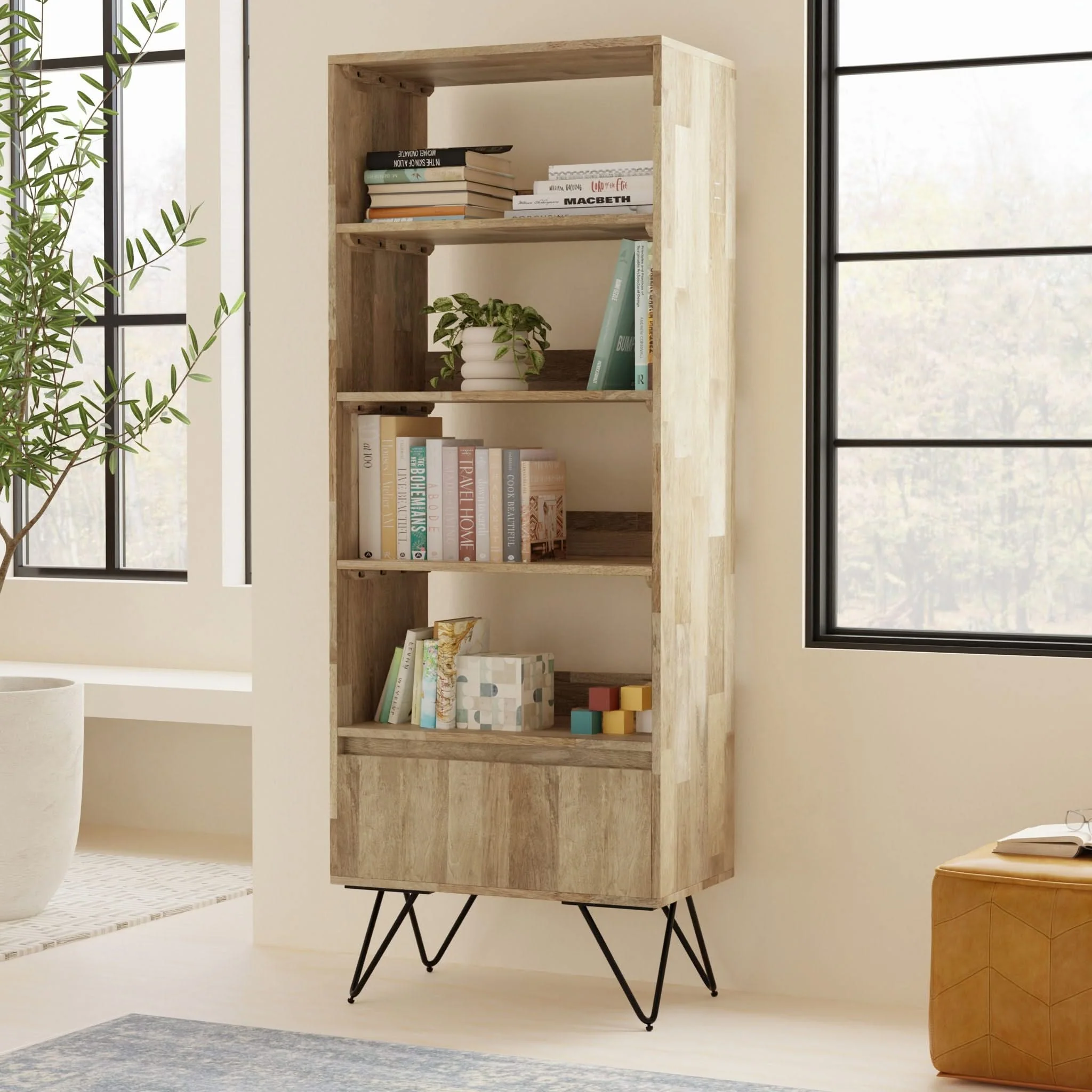 Hunter - Tall Bookcase - Natural - Image 4