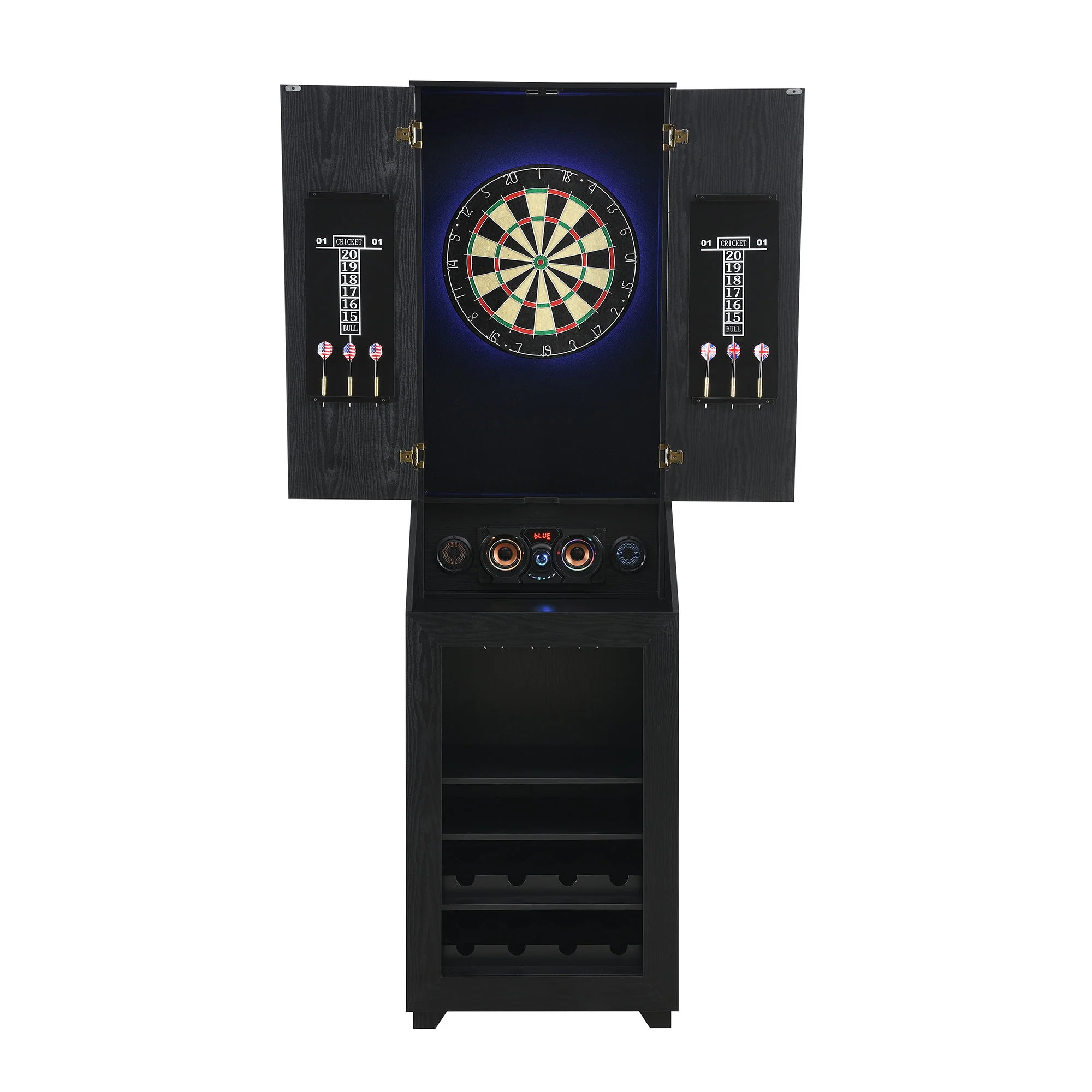 Hurricanes - Dartboard Cabinet With Speaker And LED - Black - Image 3