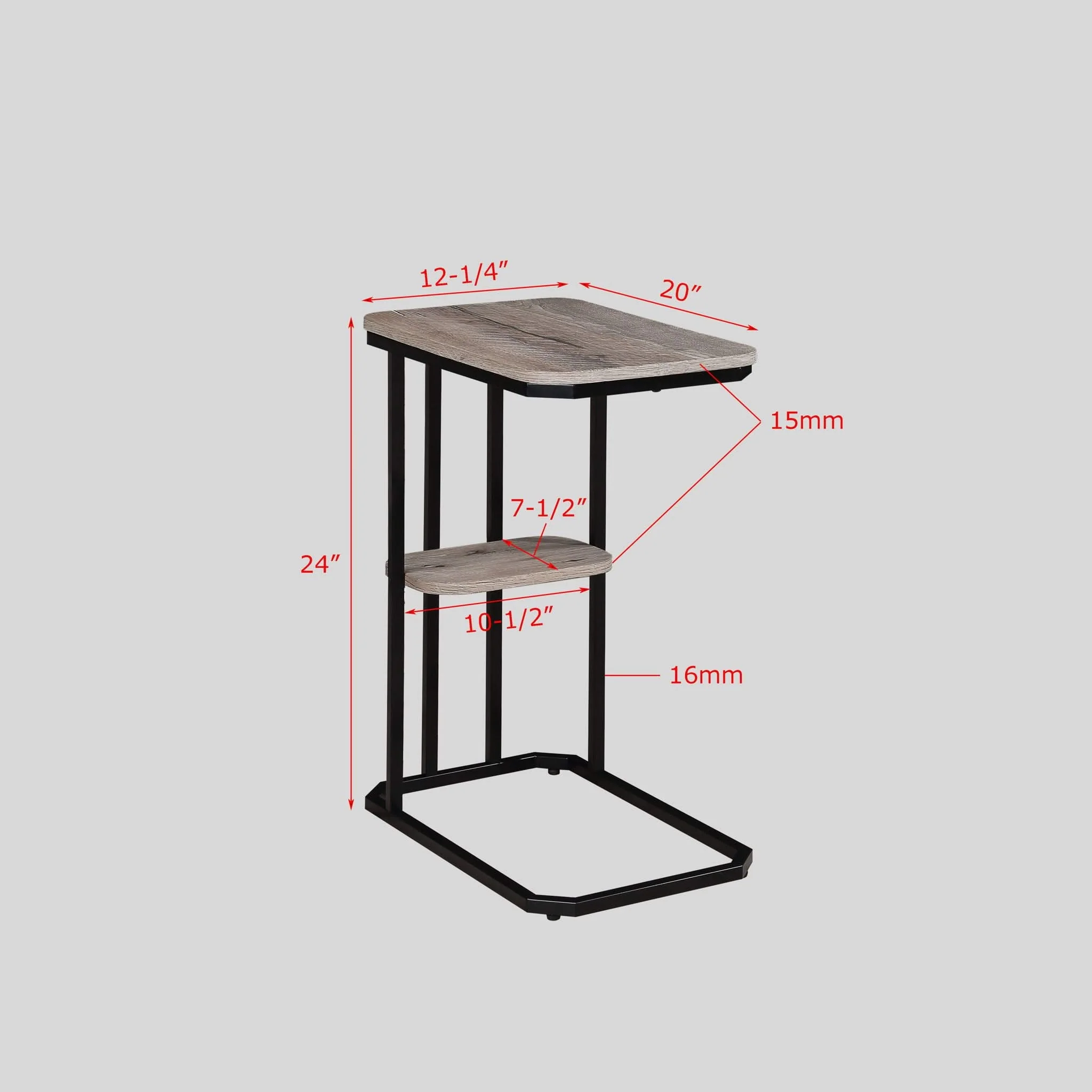 Ida - Chairside Table - Weathered Gray - Image 2