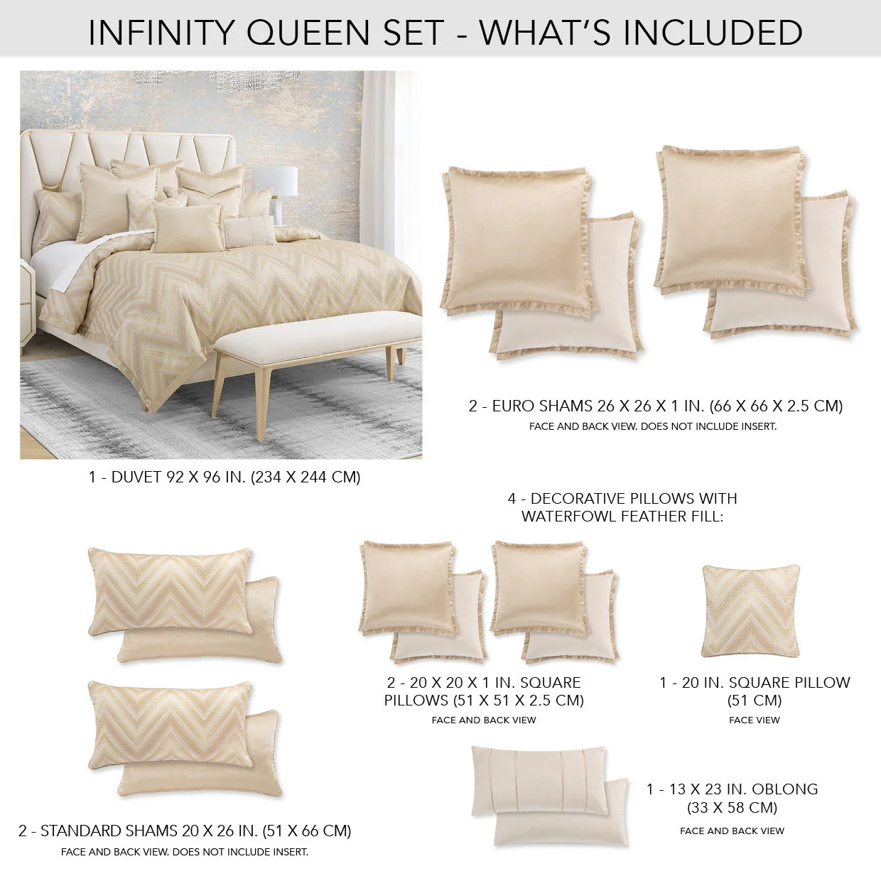 Infinity - 9-Piece Queen Duvet Set - Gold - Image 4