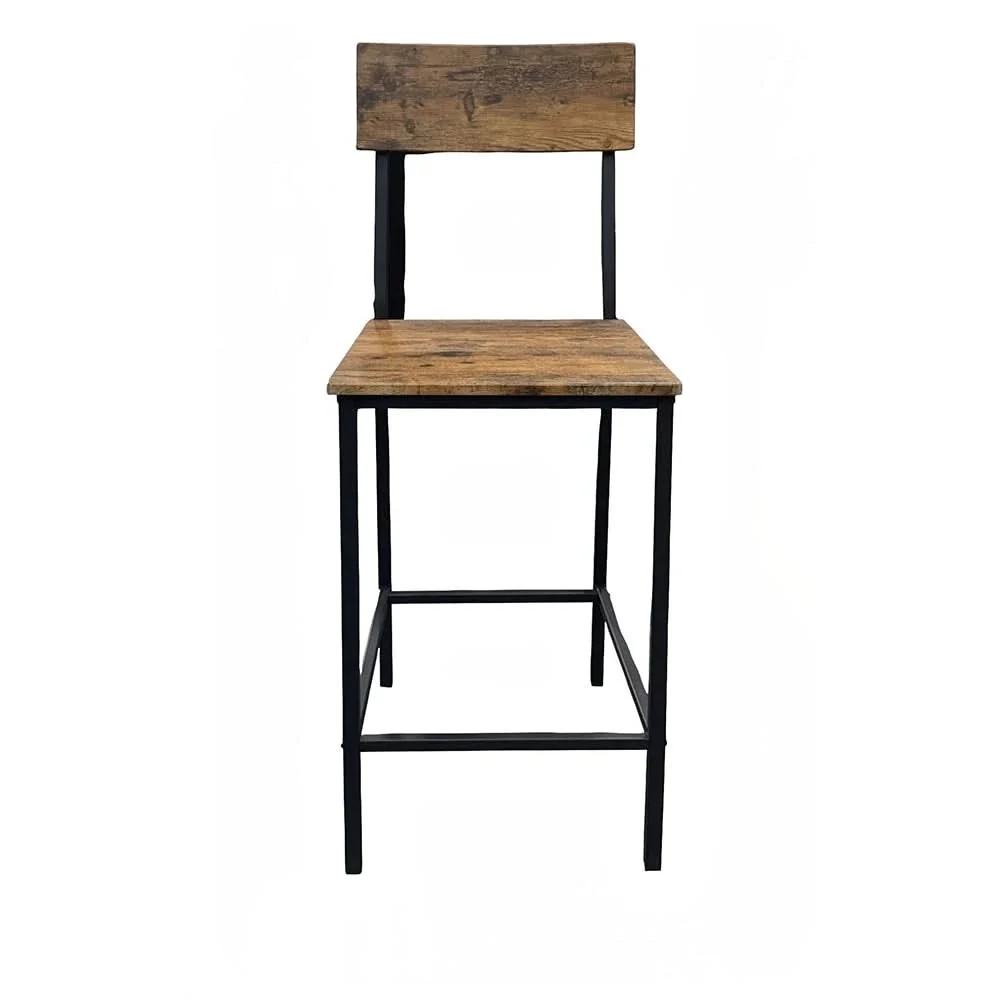 Ironvale Rustic Black 5-Piece Counter Height Dining Set with Wood Top and Metal Frame - Image 3