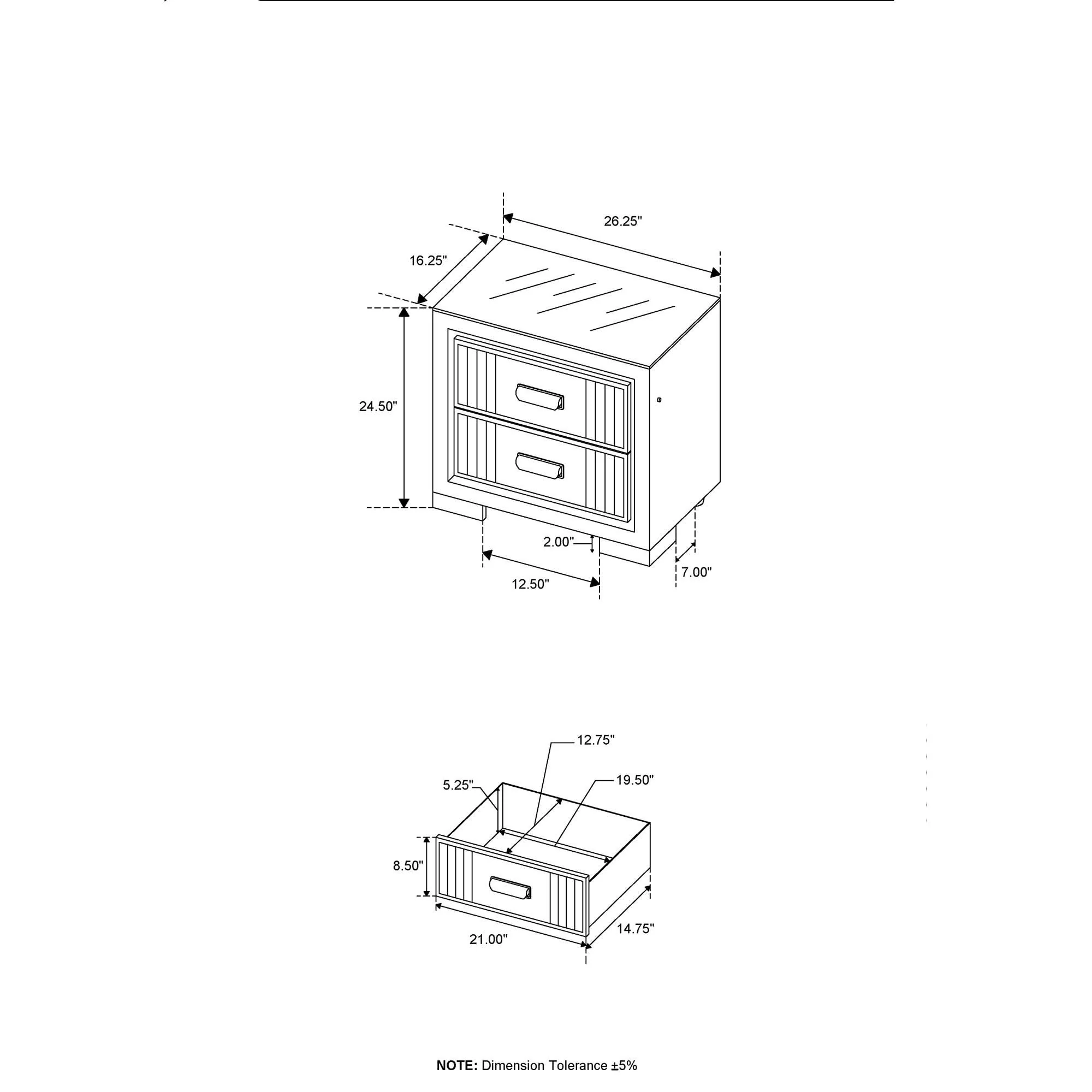 Isaiah - Nightstand With Upholstered Frame - Image 3