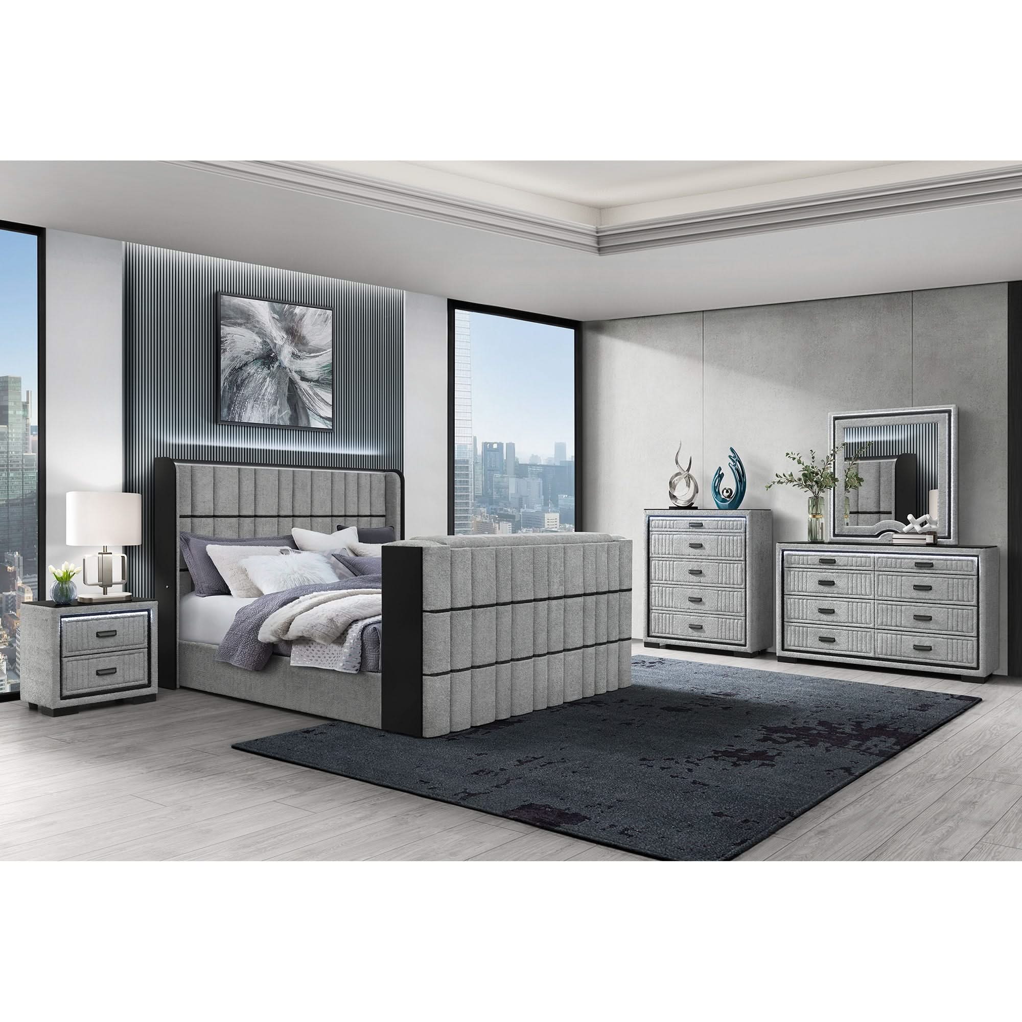 Isaiah - Nightstand With Upholstered Frame - Image 4
