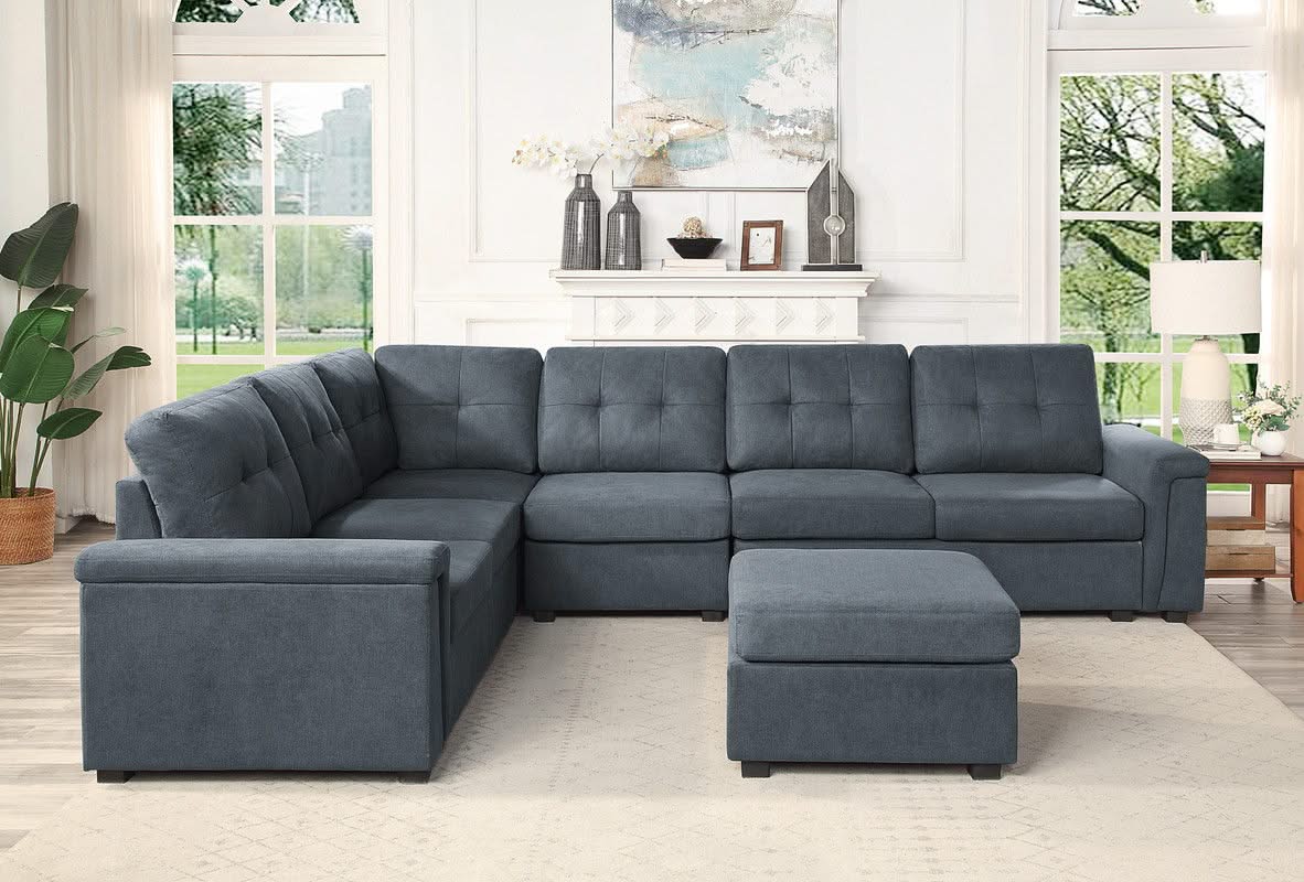 Isla - Fabric Sectional Sofa With Ottoman - Image 4