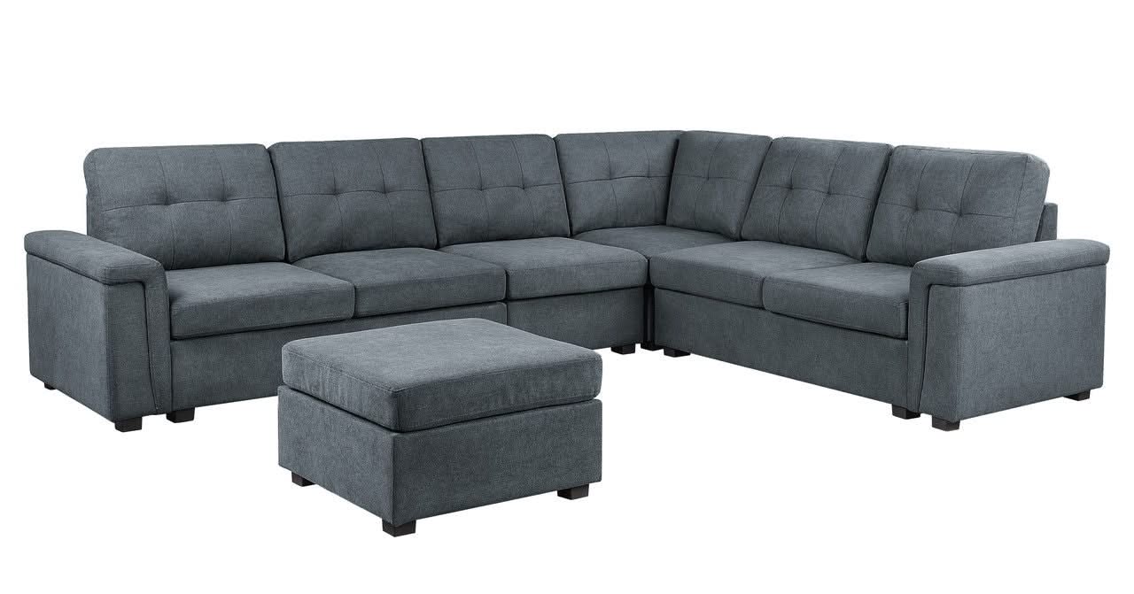 Isla - Fabric Sectional Sofa With Ottoman - Image 5
