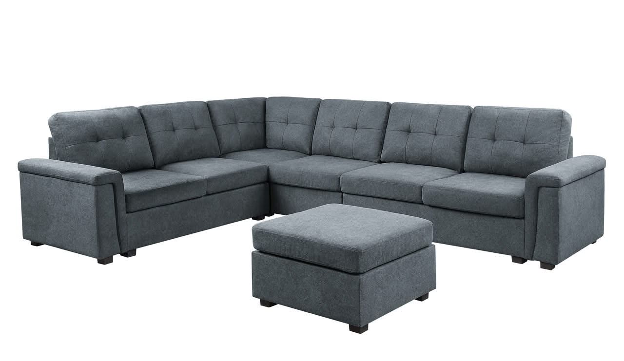 Isla - Fabric Sectional Sofa With Ottoman - Image 6
