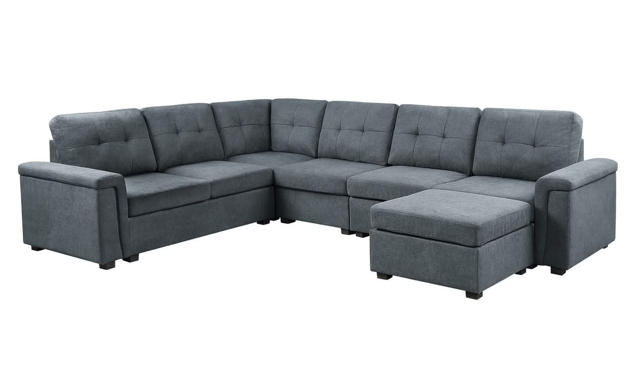 Isla - Fabric Sectional Sofa With Ottoman - Image 7