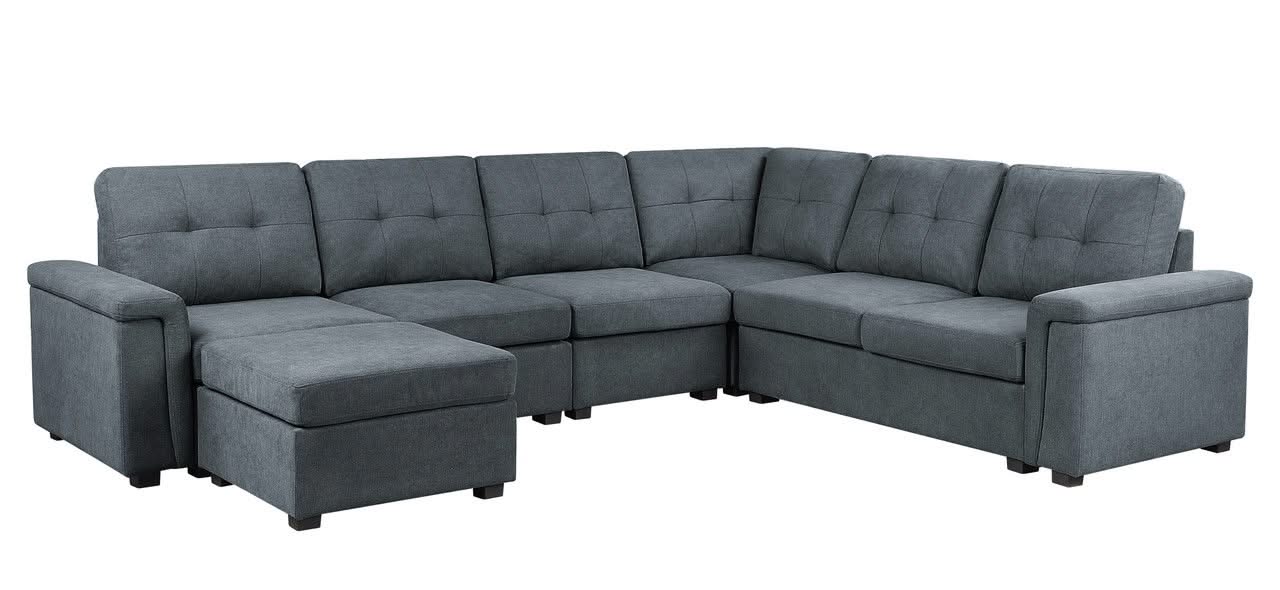 Isla - Fabric Sectional Sofa With Ottoman - Image 8
