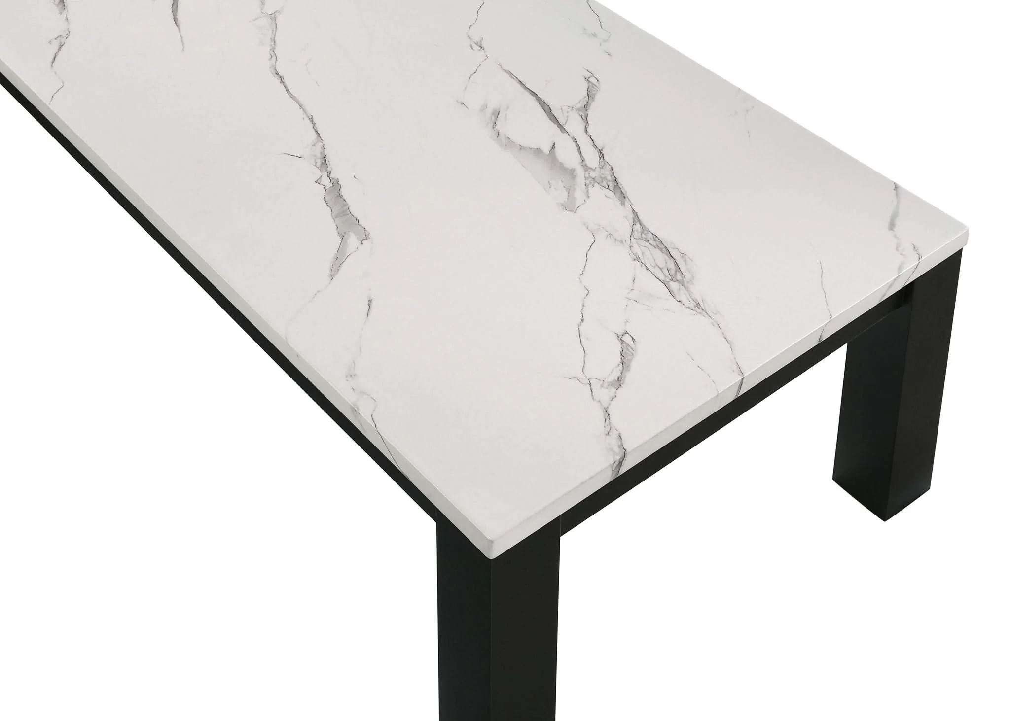 Ivy - 3 Piece Faux Marble White Cocktail Set - White / Black - Image 2