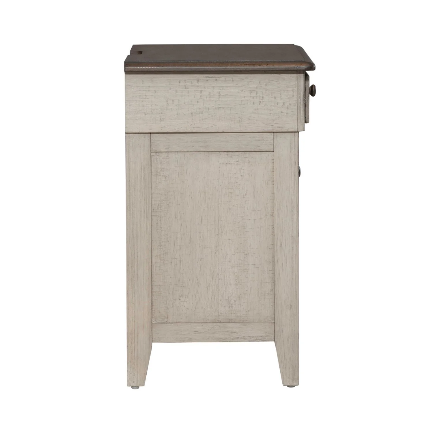 Ivy Hollow - 3 Drawer Nightstand With Charging Station - Weathered Linen / Dusty Taupe - Image 2