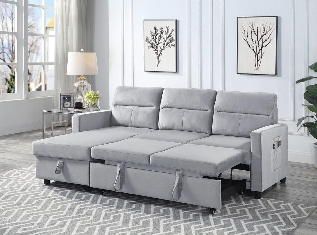 Ivy - Reversible Sleeper Sectional Sofa With Storage Chaise And Side Pocket - Image 2
