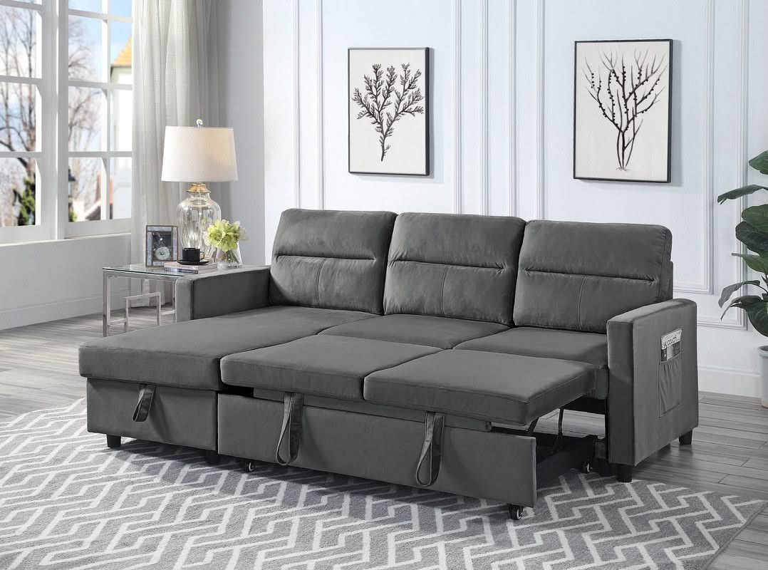 Ivy - Reversible Sleeper Sectional Sofa With Storage Chaise And Side Pocket - Image 7