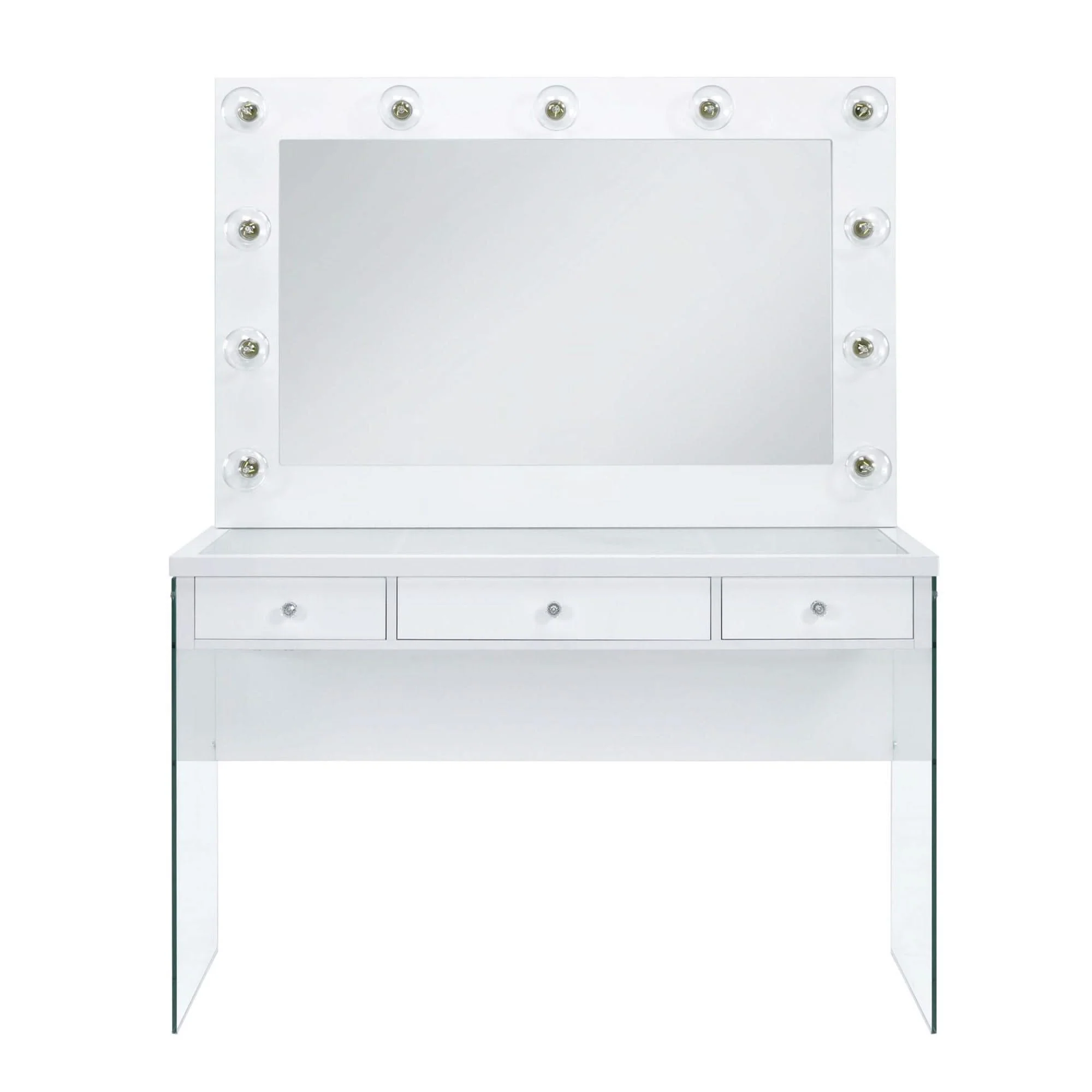 Jacey - Complete Vanity With Lightbulbs - Glossy White - Image 2