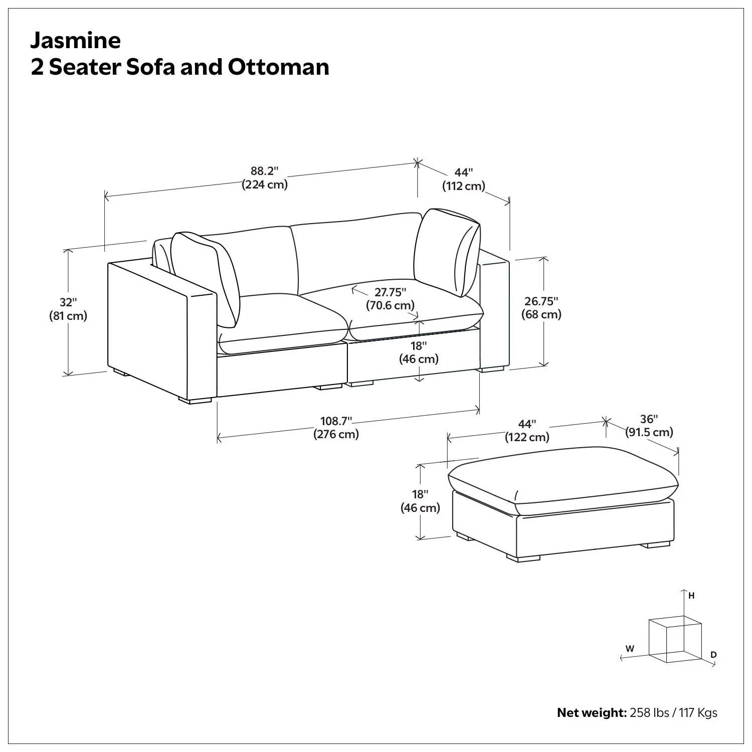 Jasmine - Handcrafted Sofa And Ottoman - Image 11