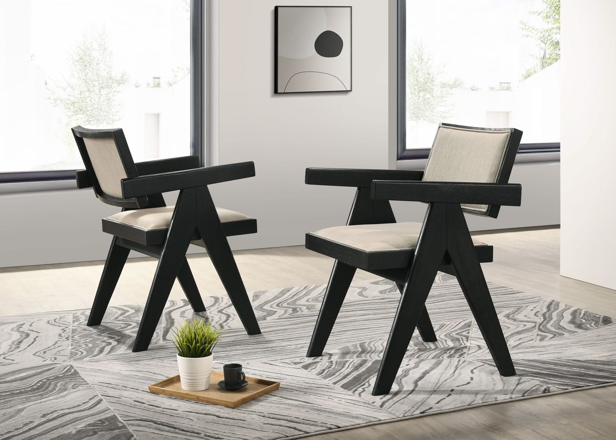 Jasper - 5 Piece Round Dining Set - Ebony Black - Image 4