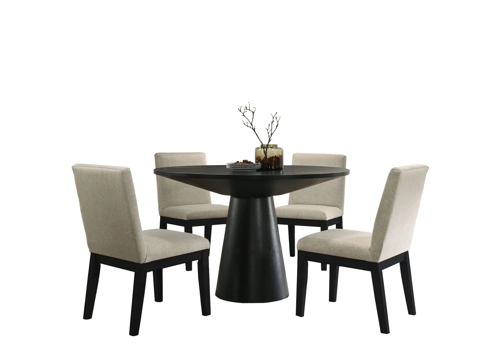 Jasper - Contemporary Round Dining Table With Finish Chairs - Image 4