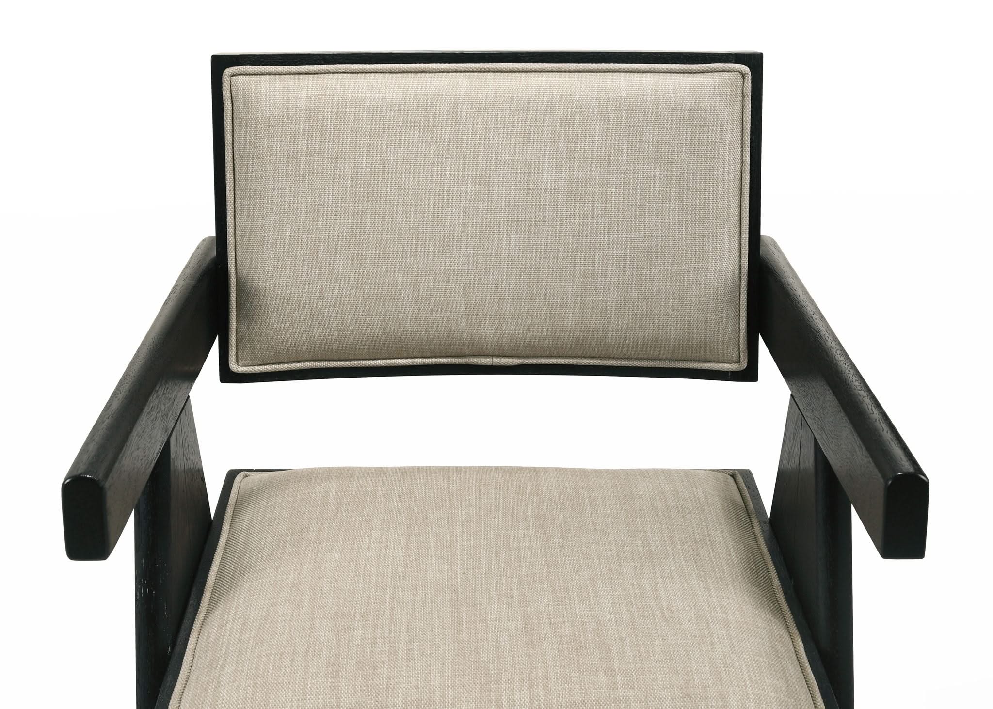 Jasper - Dining Arm Chairs With Upholstered Seat (Set of 2) - Ebony Black / Beige - Image 4