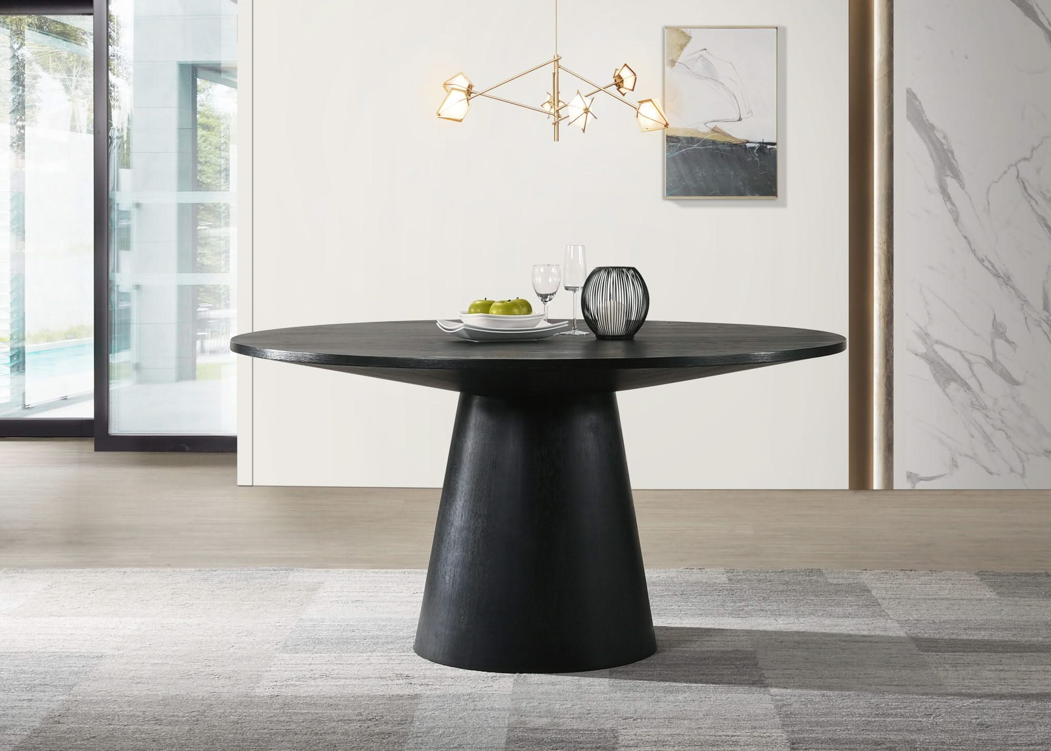 Jasper - Wide Contemporary Round Dining Table - Image 2