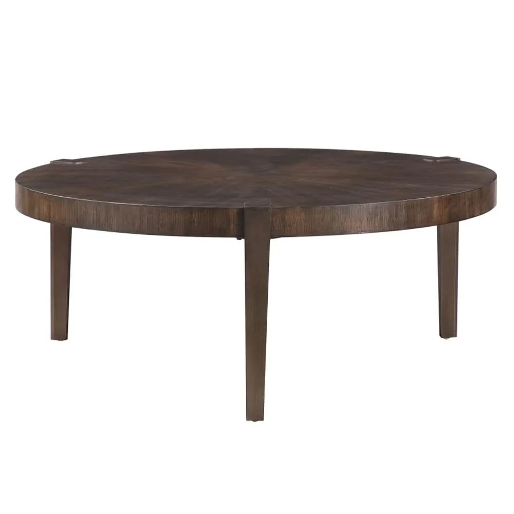 Gracie Brown 3PC Cocktail Table Set with Sunburst Top and Metal Legs - Image 4