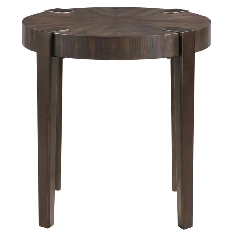 Gracie Brown 3PC Cocktail Table Set with Sunburst Top and Metal Legs - Image 5
